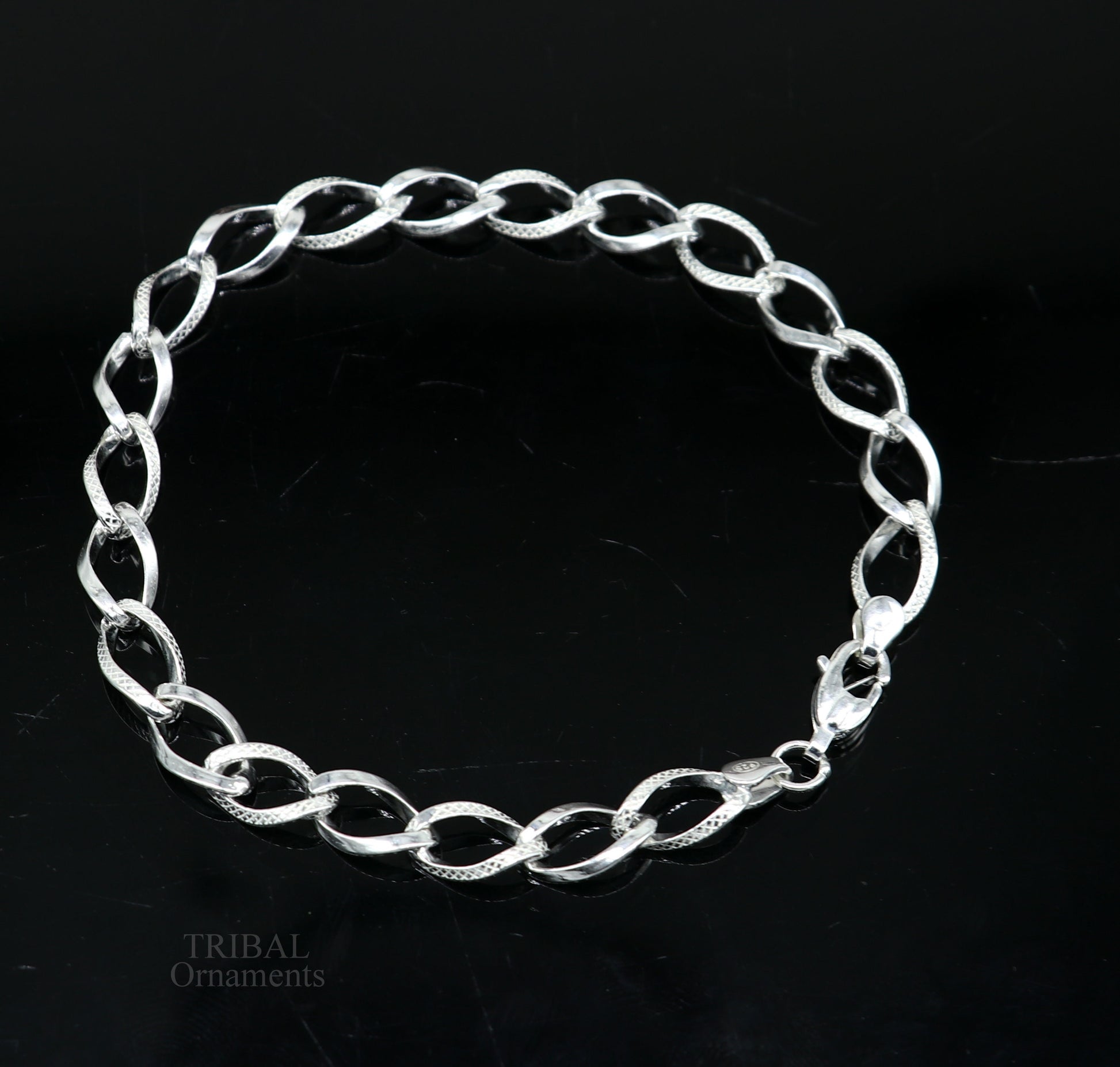 8" girl's bracelet 925 sterling silver handmade new fancy stylish solid chain bracelet, stylish bracelet  gifting elegant jewelry nsbr520 - TRIBAL ORNAMENTS
