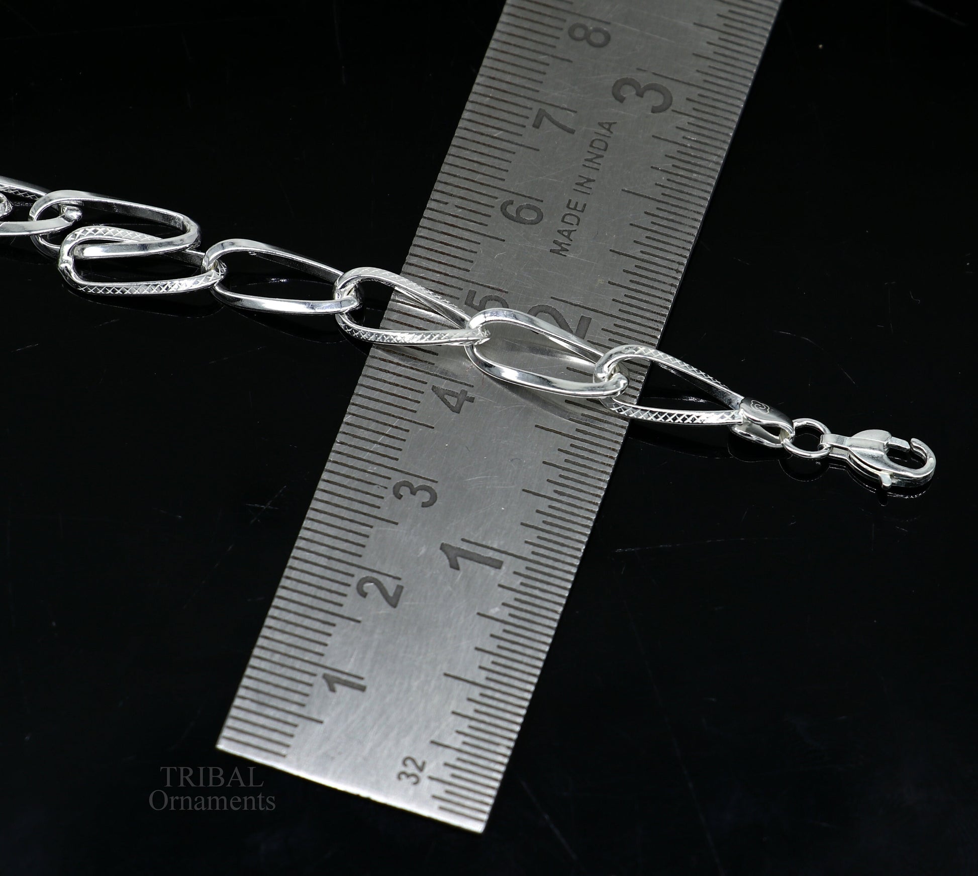 8" girl's bracelet 925 sterling silver handmade new fancy stylish solid chain bracelet, stylish bracelet  gifting elegant jewelry nsbr531 - TRIBAL ORNAMENTS