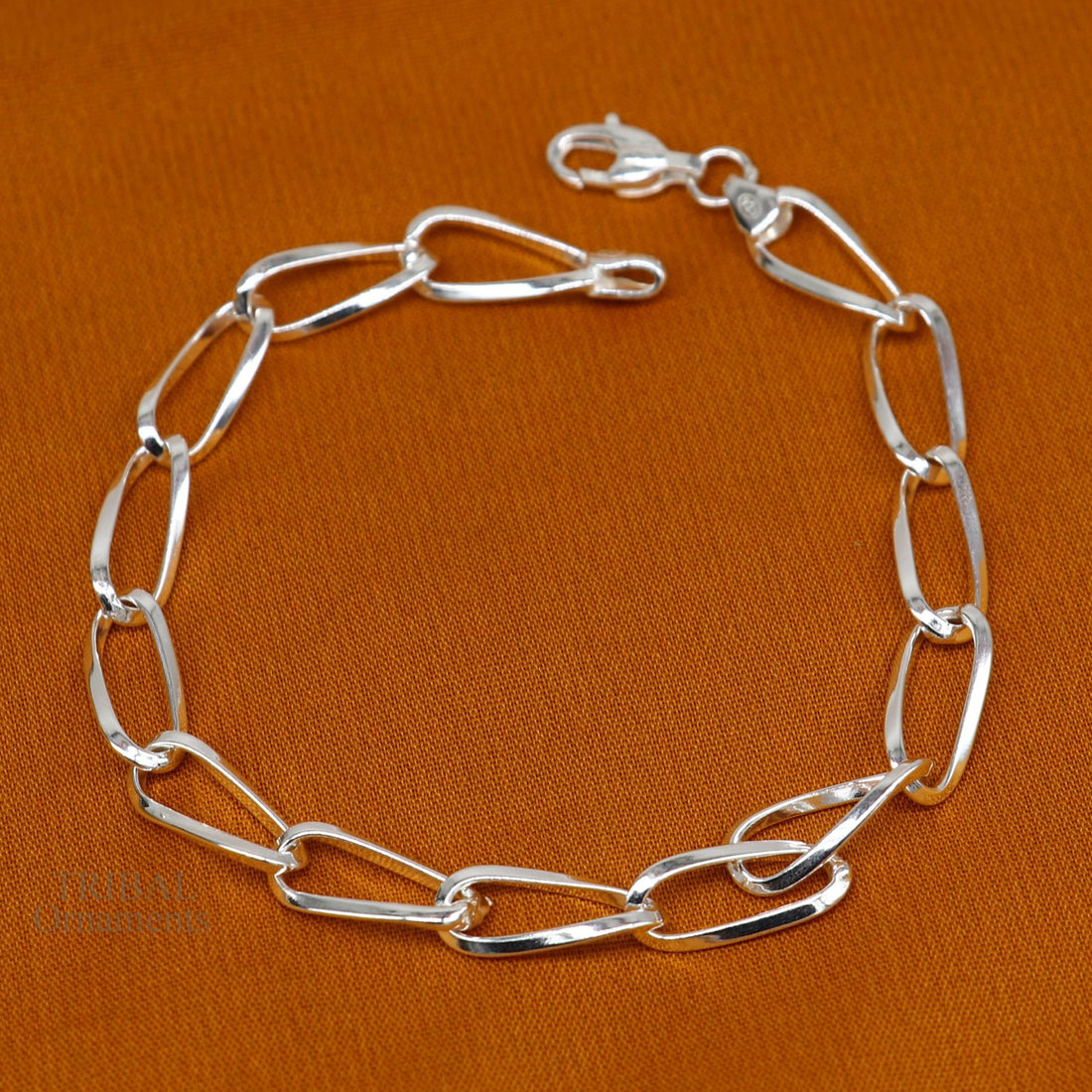 8" bracelet 925 sterling silver handmade new fancy stylish solid chain bracelet, stylish bracelet gifting elegant unisex jewelry nsbr510 - TRIBAL ORNAMENTS