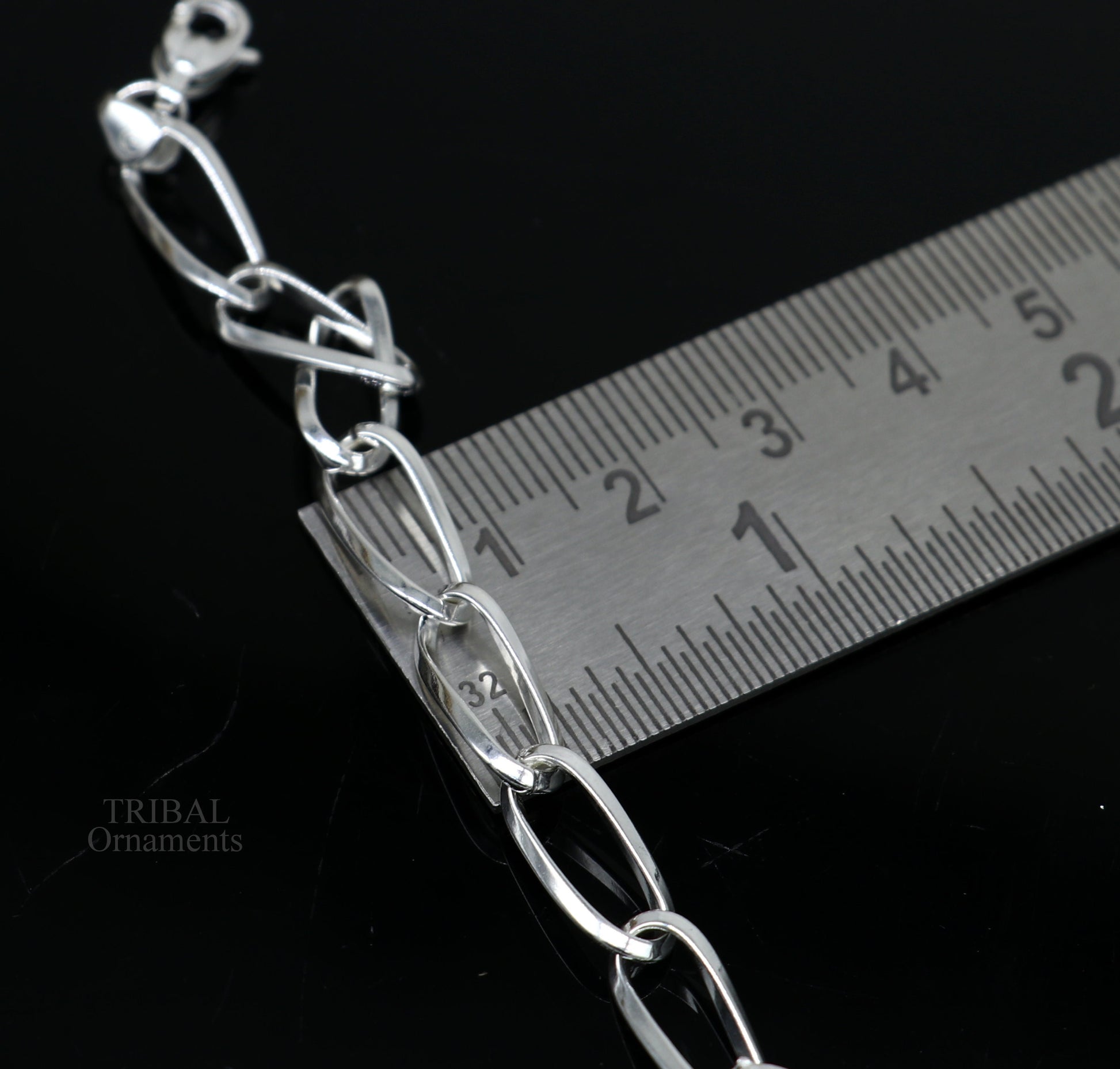 8" bracelet 925 sterling silver handmade new fancy stylish solid chain bracelet, stylish bracelet gifting elegant unisex jewelry nsbr510 - TRIBAL ORNAMENTS