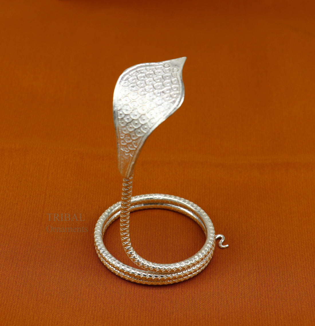 Sterling silver handmade fabulous vintage antique mini snake or shiva snake for puja or worshipping, solid Diwali puja article su672 - TRIBAL ORNAMENTS