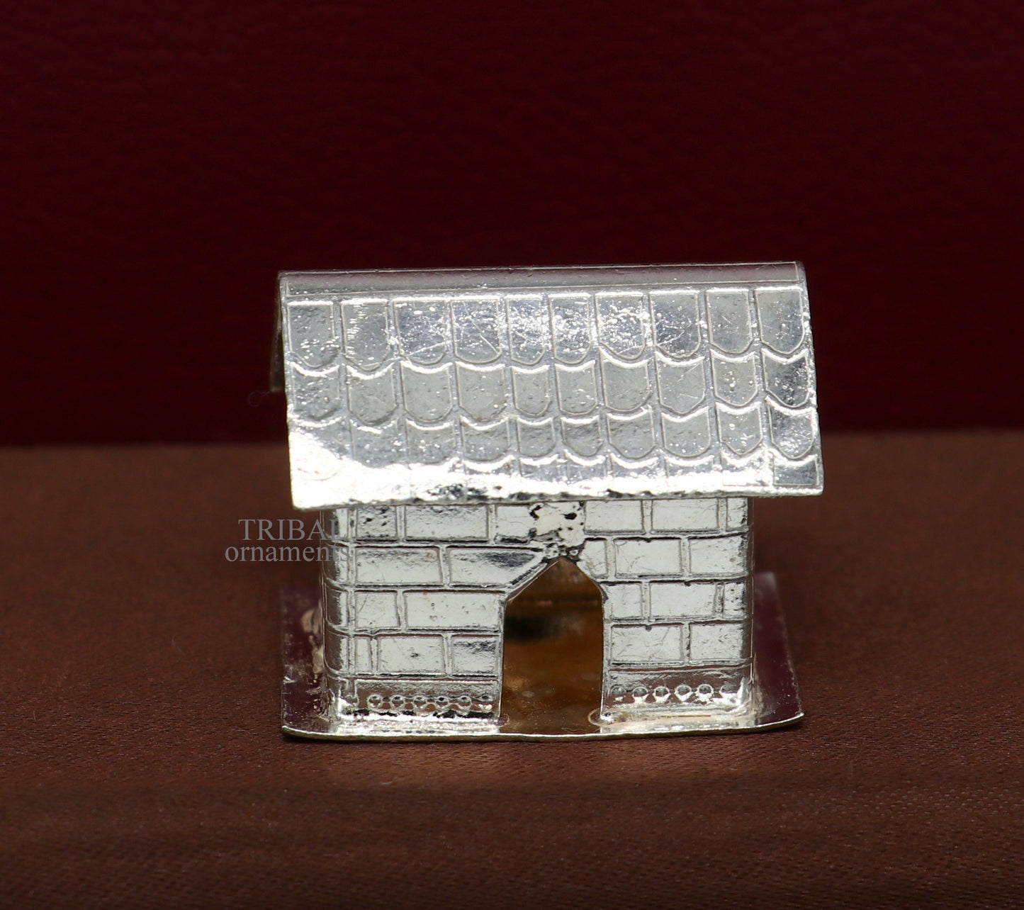 Solid sterling silver small mini home toy hut, vintage style decorative silver article, best gift puja article, temple gifting art su681 - TRIBAL ORNAMENTS