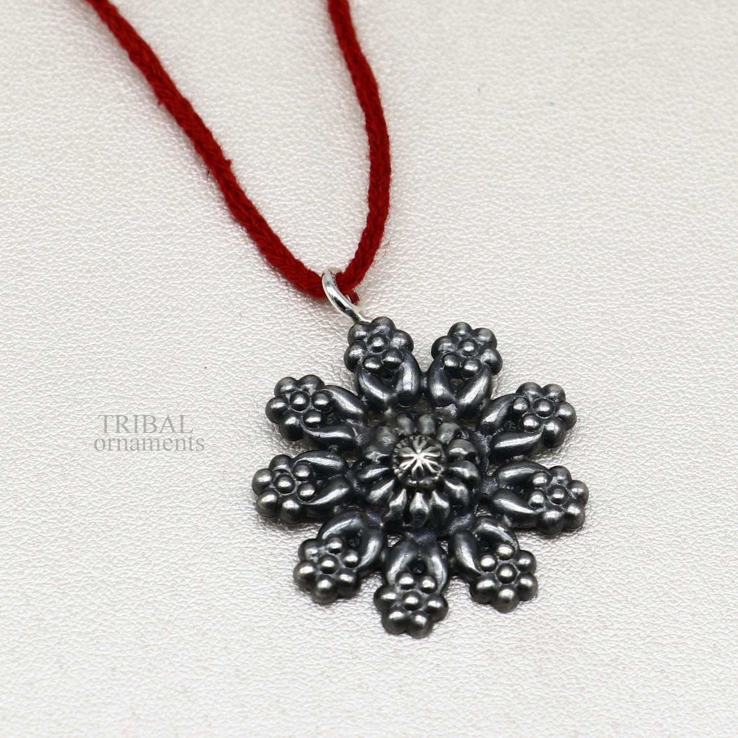 925 sterling silver handmade flower design customized floral design pendant  excellent personalized jewelry ssp1392 - TRIBAL ORNAMENTS