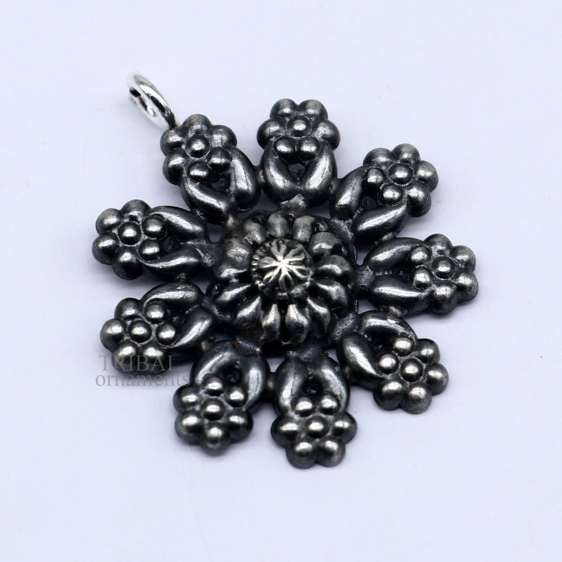 925 sterling silver handmade flower design customized floral design pendant  excellent personalized jewelry ssp1392 - TRIBAL ORNAMENTS