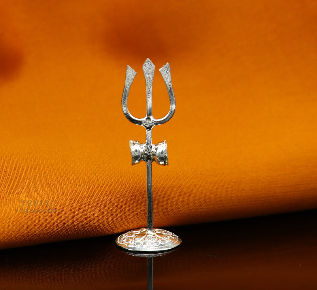 Divine Lord shiva Trident, Solid sterling silver Trishul puja article utensils, shiva trishul trident , god accessories  from india su692 - TRIBAL ORNAMENTS