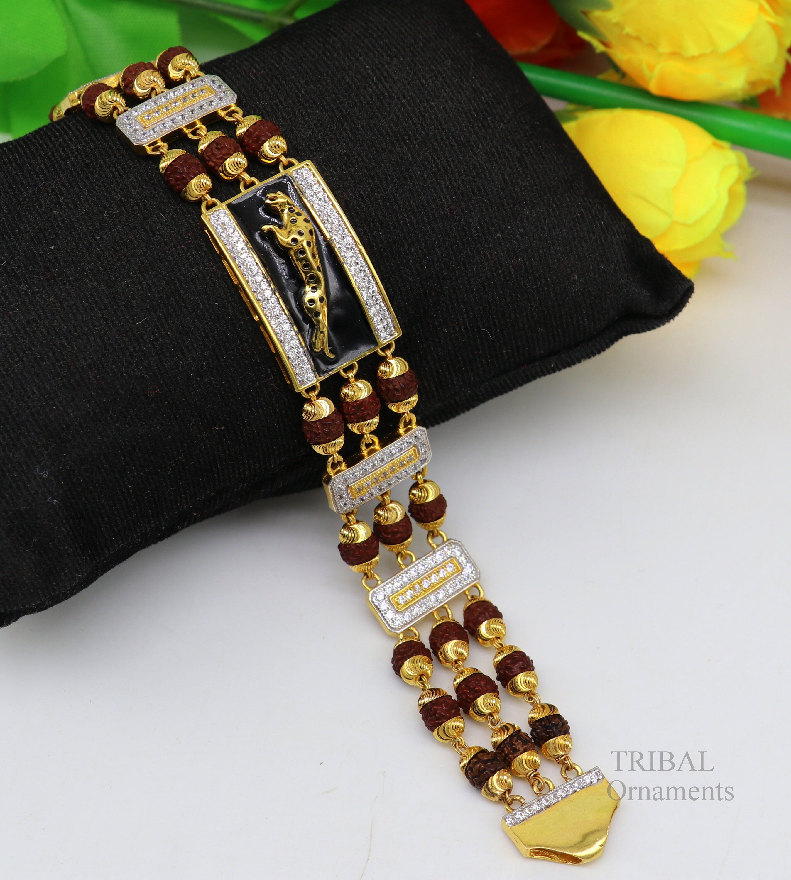 TCC™ 22K Gold Plated Rudraksha Lord Ganesha Bracelet – The Click Cart