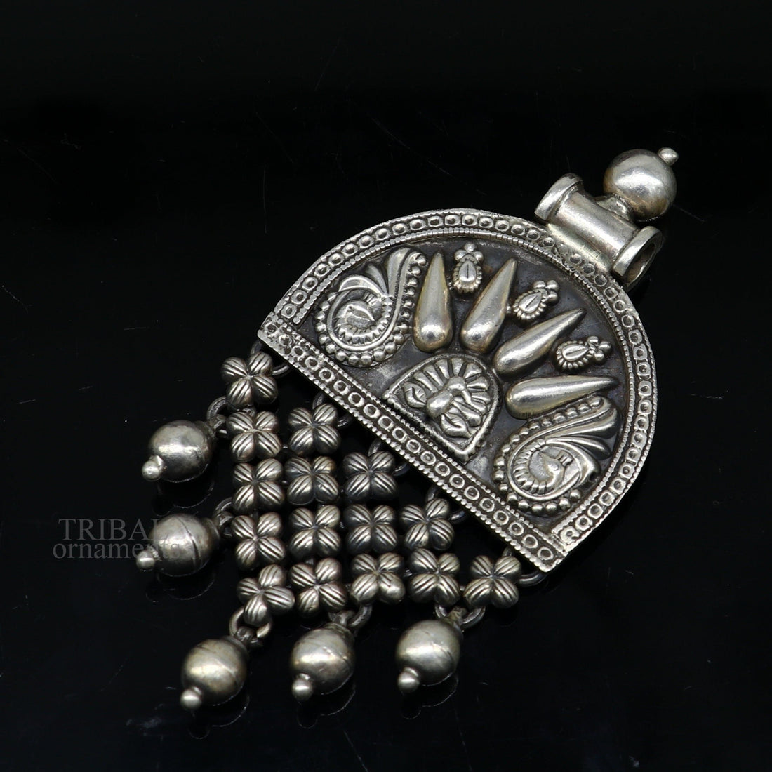 925 sterling silver handcrafted indian tribal ethnic pendant antique design wedding charm pendant necklace jewelry india ssp1513 - TRIBAL ORNAMENTS