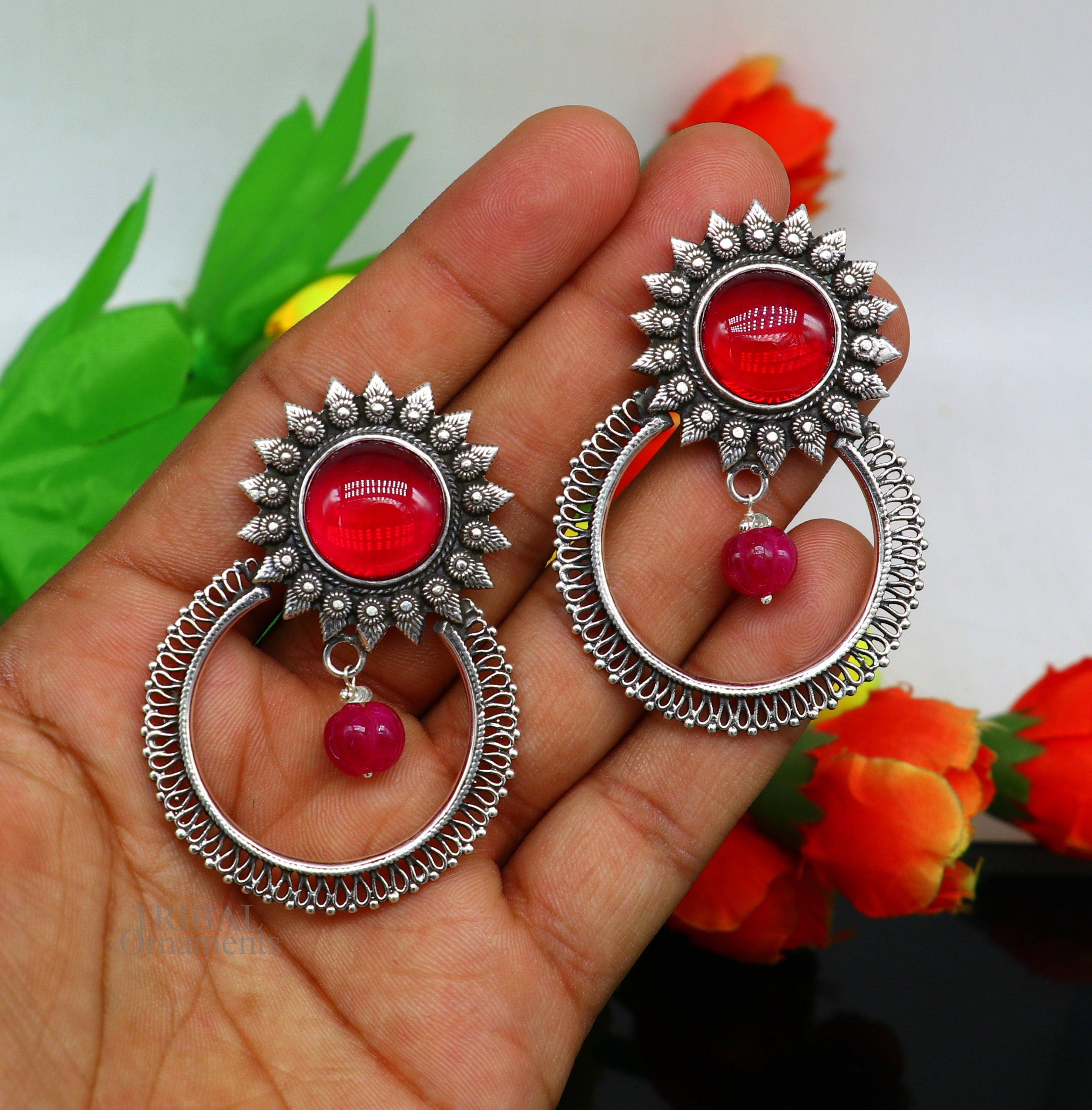 Red traditional clearance earrings