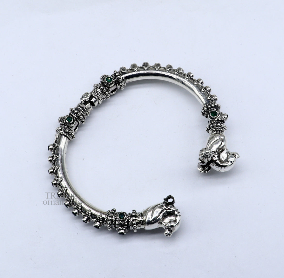 Vintage design handcrafted unique work 925 sterling silver bangle bracelet kada unique screw locking system best gifting jewelry nsk465 - TRIBAL ORNAMENTS