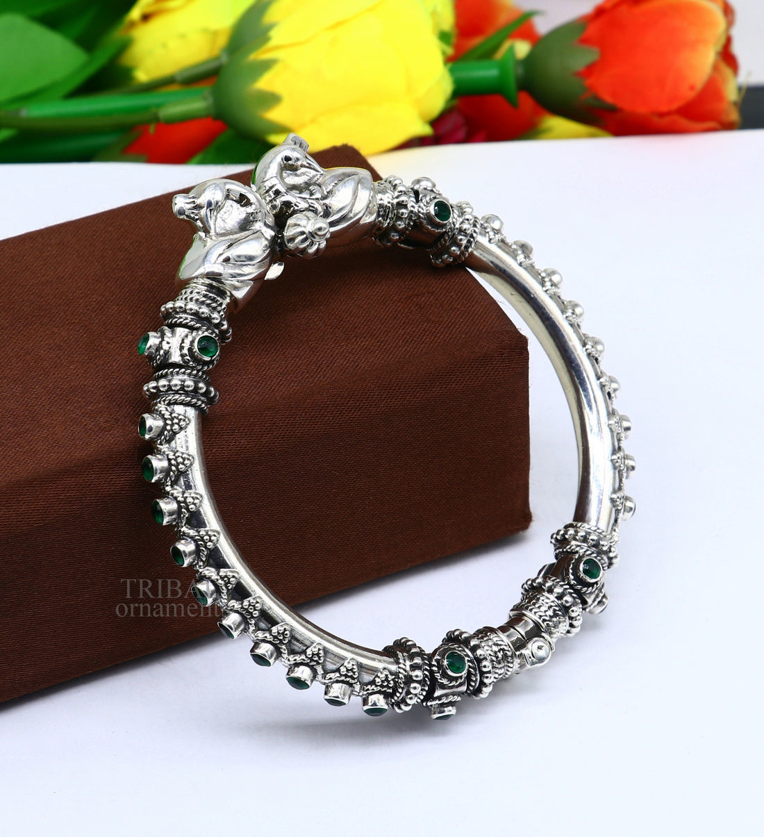 Vintage design handcrafted unique work 925 sterling silver bangle bracelet kada unique screw locking system best gifting jewelry nsk465 - TRIBAL ORNAMENTS