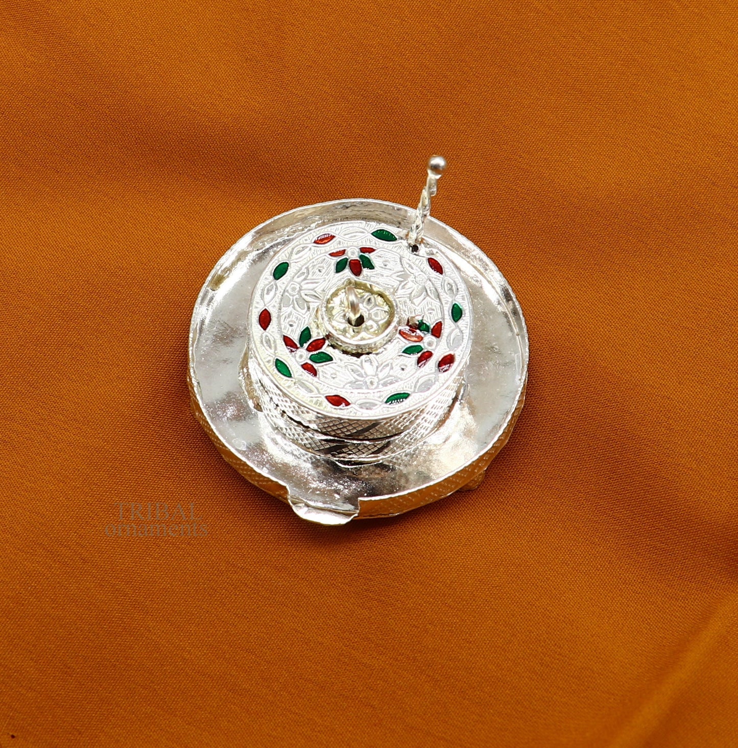 Vintage antique style handmade 925 sterling silver Small toy Atta chakki, flour mill unique hand driven article from india su707 - TRIBAL ORNAMENTS