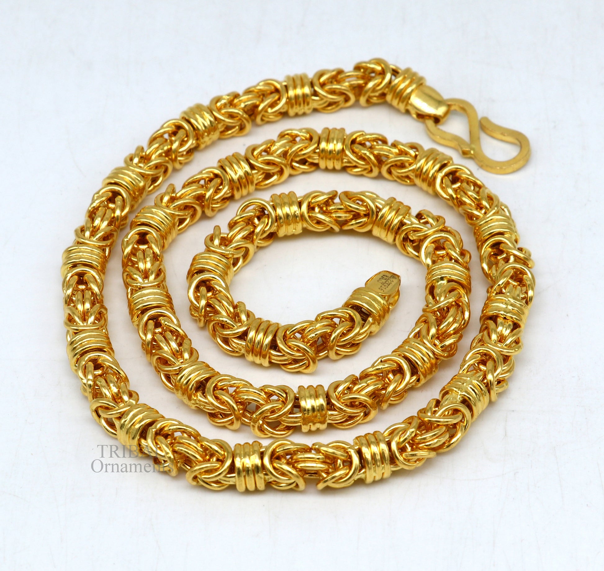 Exclusive 18 kt 30 inches yellow gold handmade fabulous byzantine stylish chain necklace unisex gifting jewelry best gifting wedding ch539 - TRIBAL ORNAMENTS