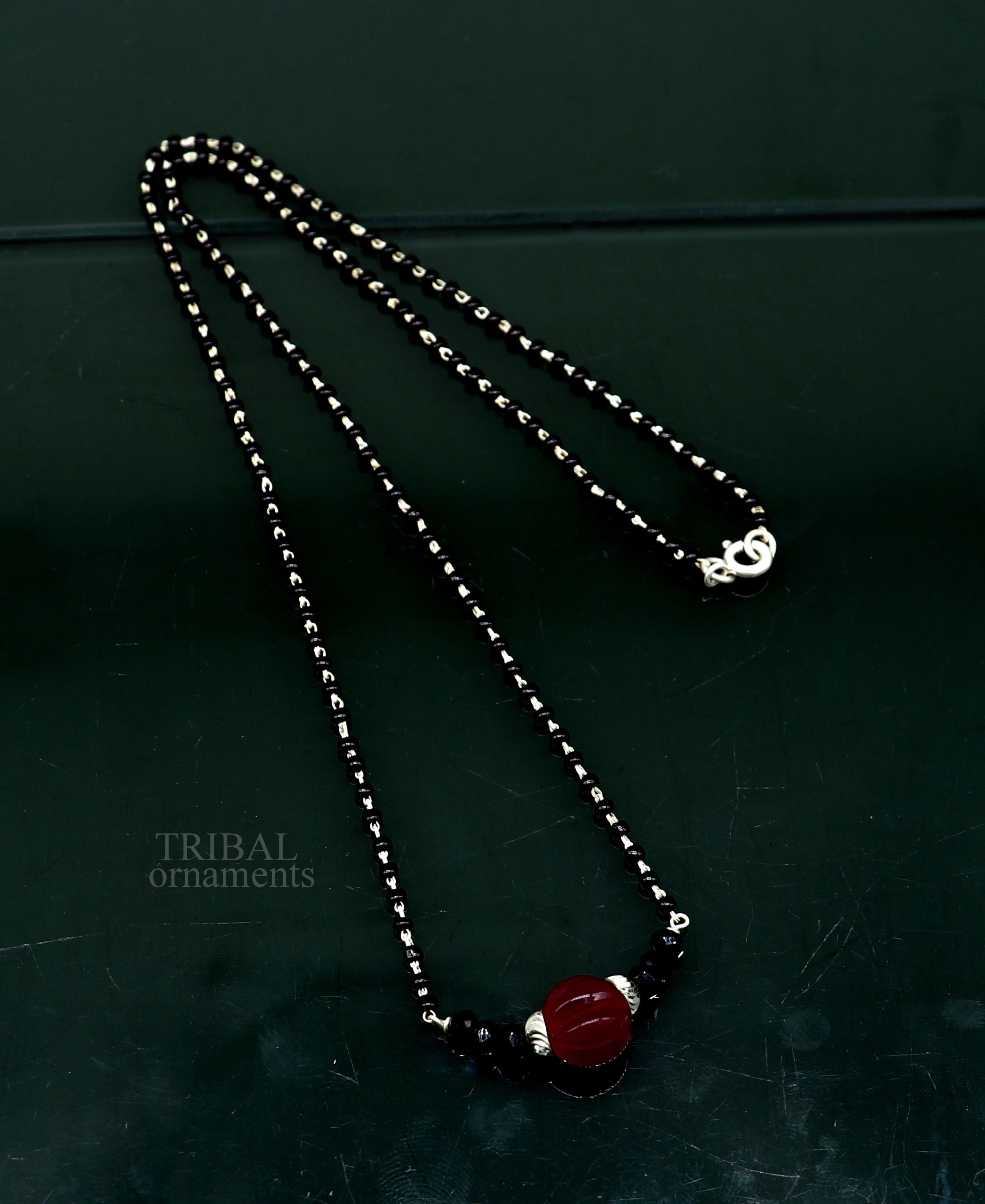 Silver Cross necklace red beads Icona Coloribus Agios | online sales on  HOLYART.com