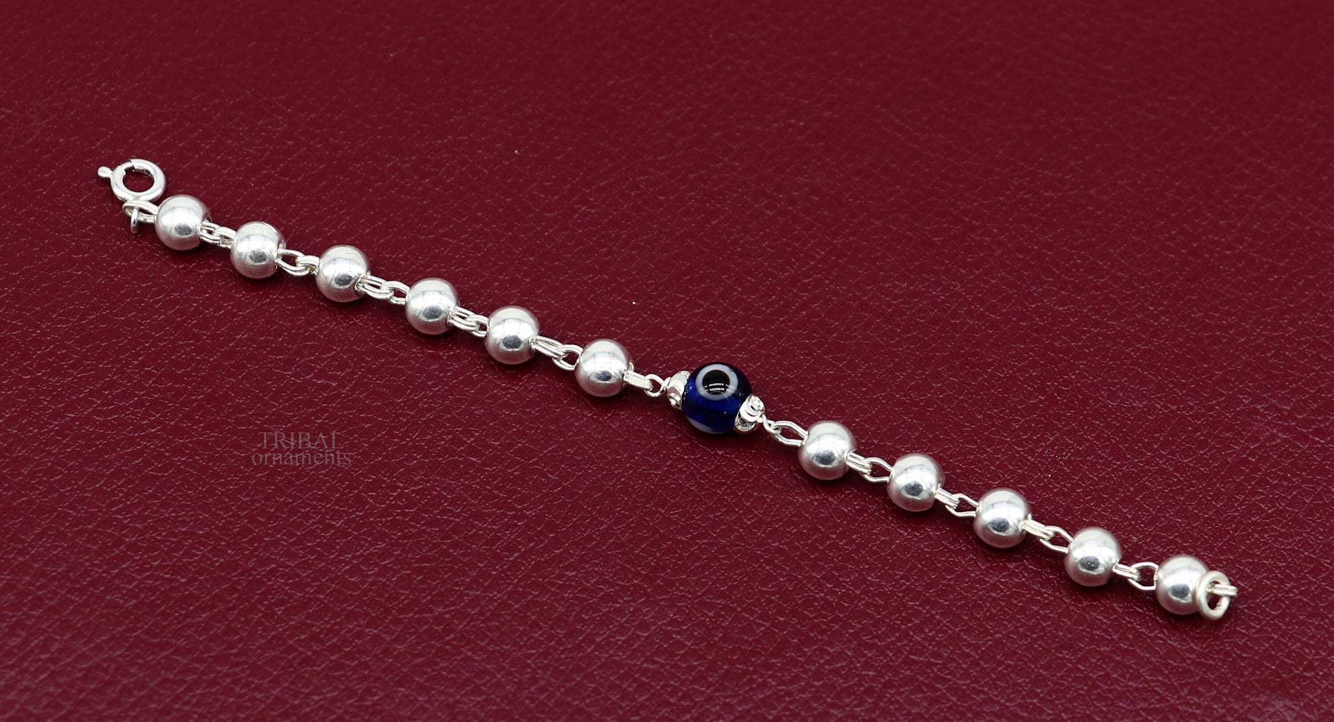 5" 925 sterling silver handmade beaded evil eye bracelet, amazing stylish unisex kids bracelet  jewelry nsbr474 - TRIBAL ORNAMENTS