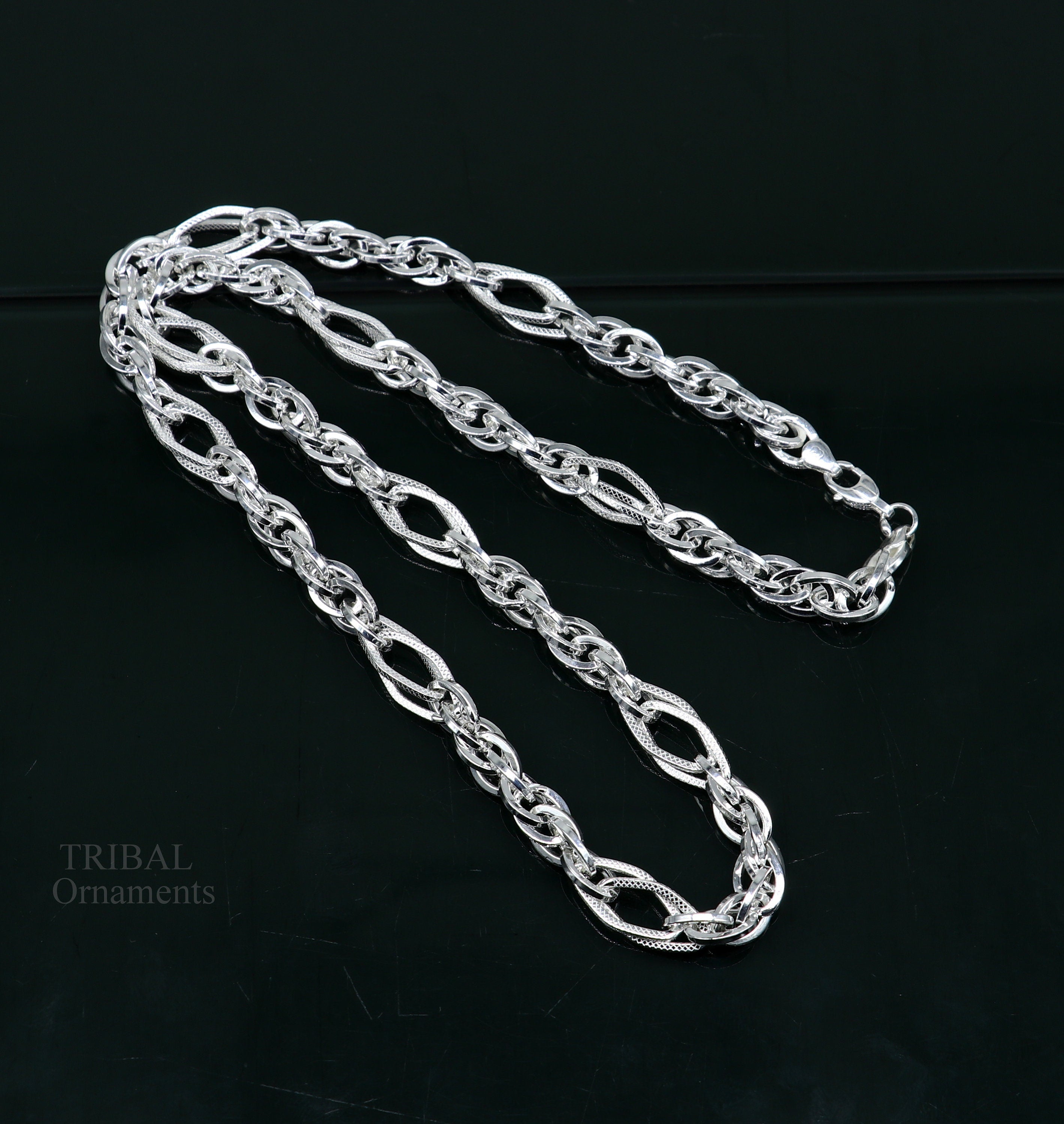 NEW Style** Cool Men's 'Beefy' 925 Solid Silver Flat Chain Necklace 20