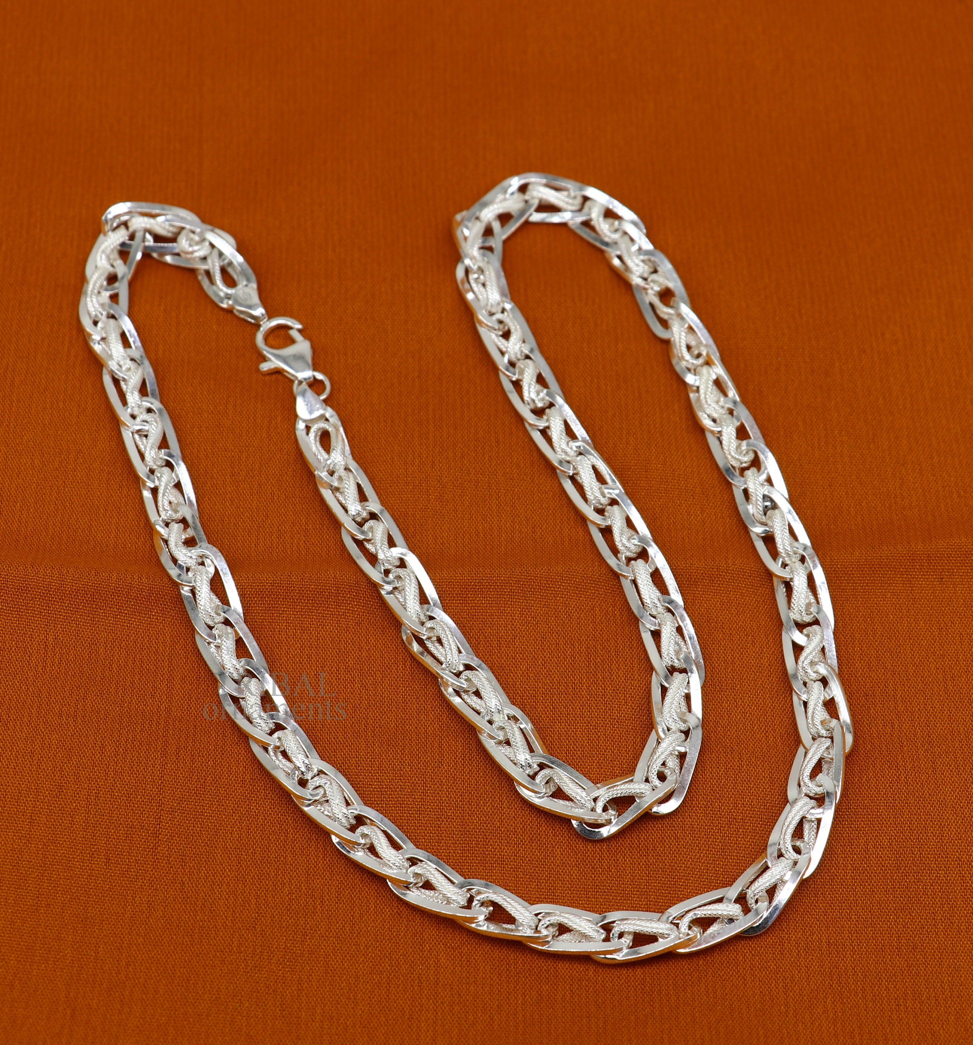 Exclusive unique stylish 21" 925 sterling silver 7mm handmade amazing chain necklace excellent gifting jewelry, men's chain necklace nch333 - TRIBAL ORNAMENTS