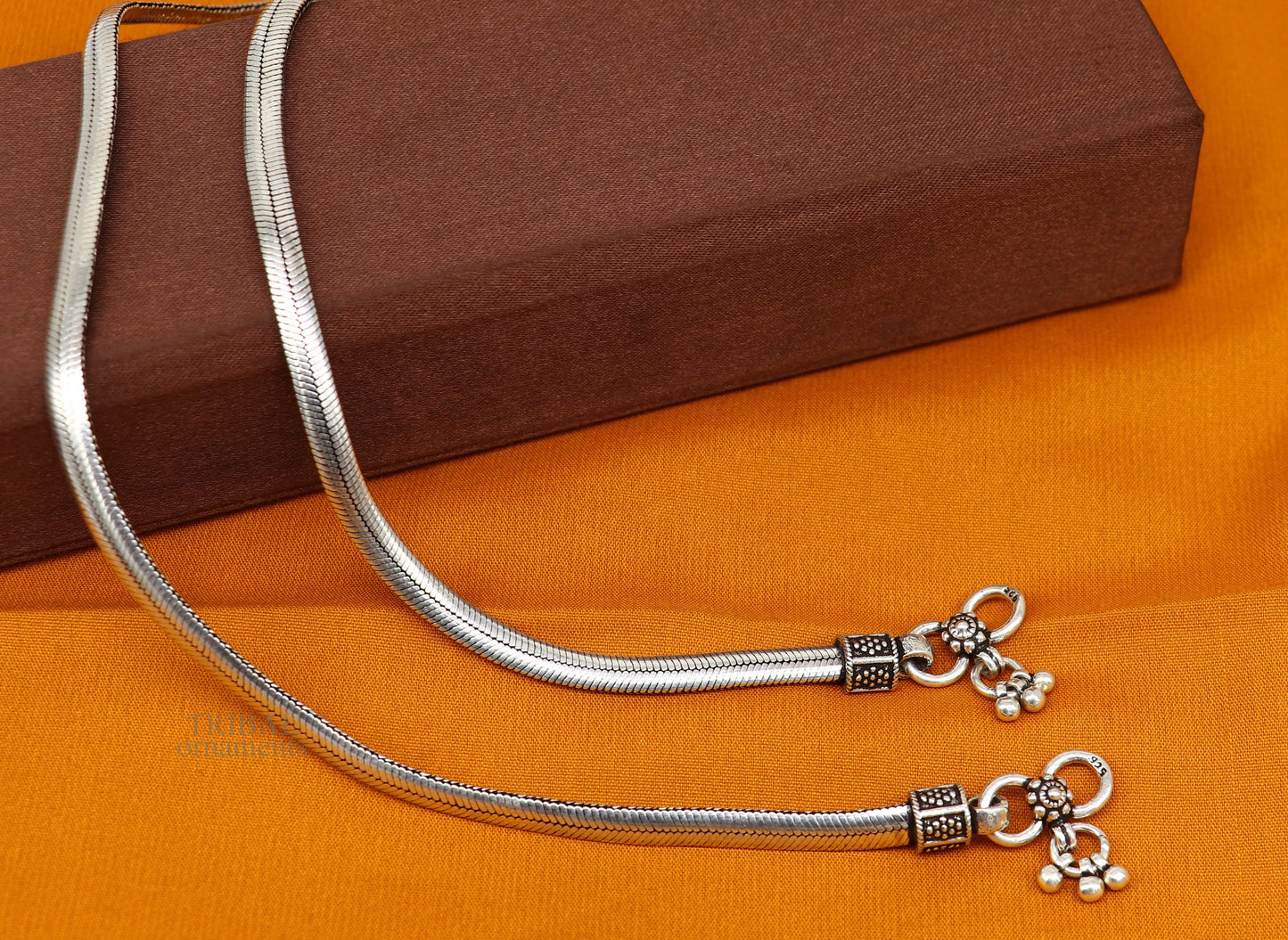 925 sterling silver snake chain ankle bracelet, excellent customized trendy stylish anklets foot bracelet belly dance jewelry nank426 - TRIBAL ORNAMENTS
