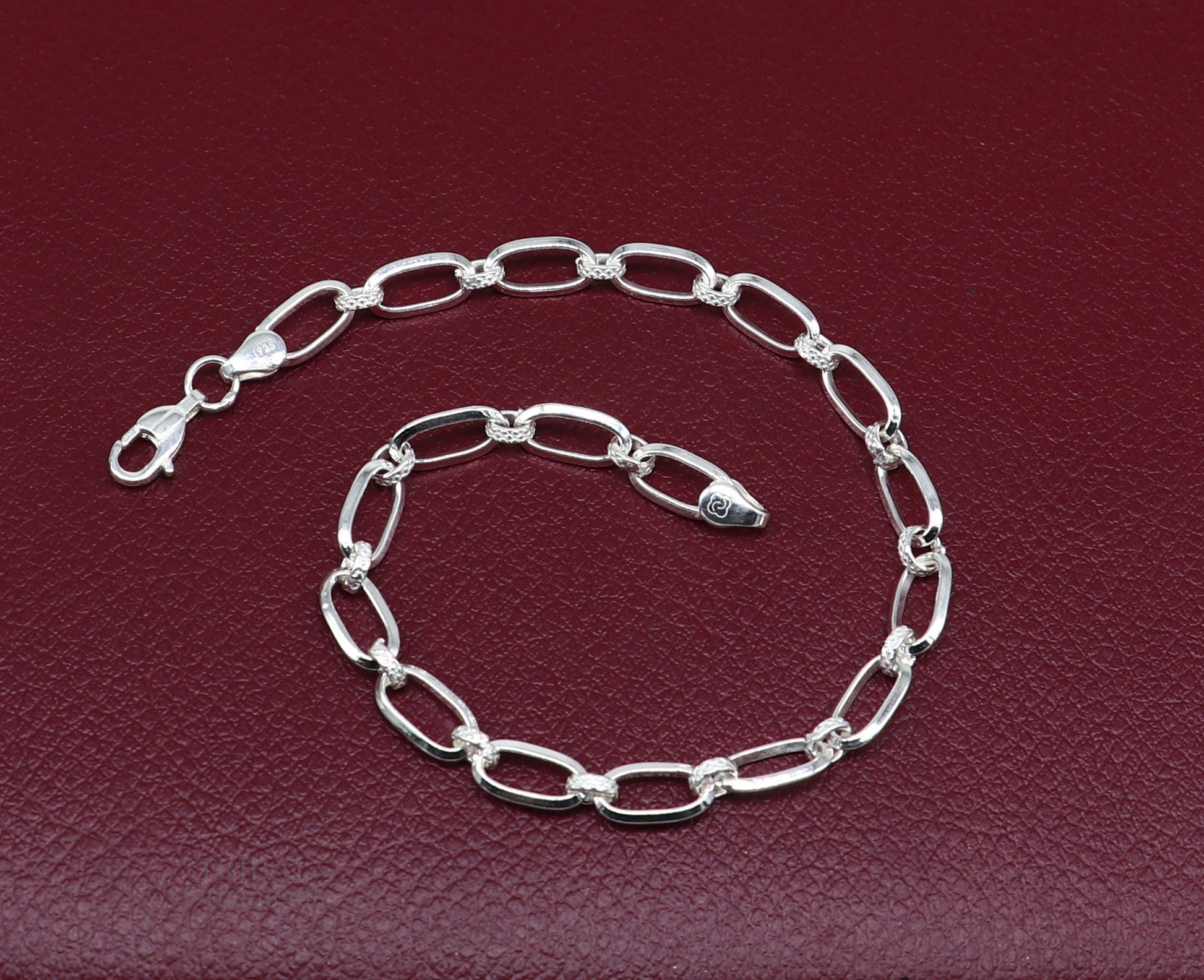 8" girl's bracelet 925 sterling silver handmade new fancy stylish solid chain bracelet, stylish bracelet  gifting elegant jewelry nsbr522 - TRIBAL ORNAMENTS