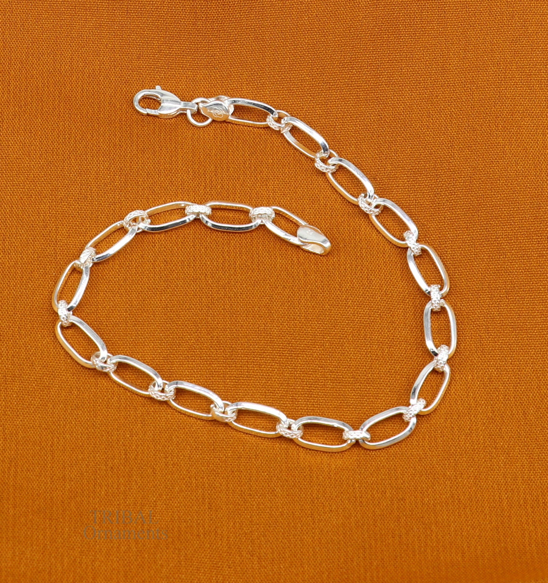 8" girl's bracelet 925 sterling silver handmade new fancy stylish solid chain bracelet, stylish bracelet  gifting elegant jewelry nsbr522 - TRIBAL ORNAMENTS