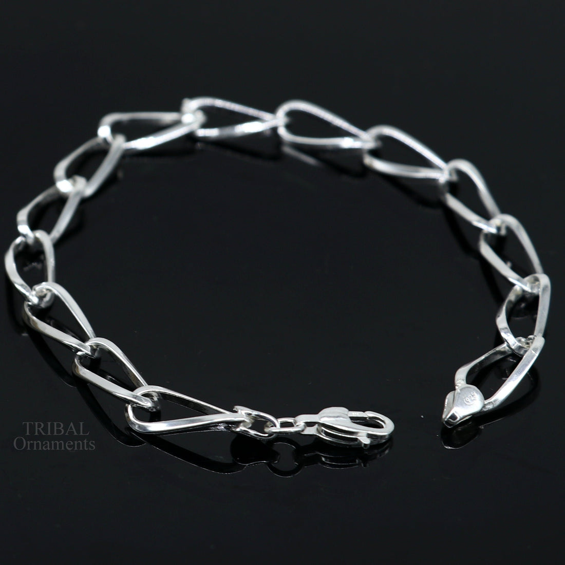 8" bracelet 925 sterling silver handmade new fancy stylish solid chain bracelet, stylish bracelet gifting elegant unisex jewelry nsbr510 - TRIBAL ORNAMENTS