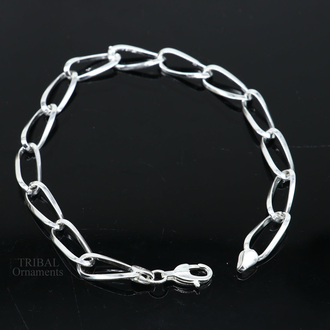 8" bracelet 925 sterling silver handmade new fancy stylish solid chain bracelet, stylish bracelet gifting elegant unisex jewelry nsbr510 - TRIBAL ORNAMENTS