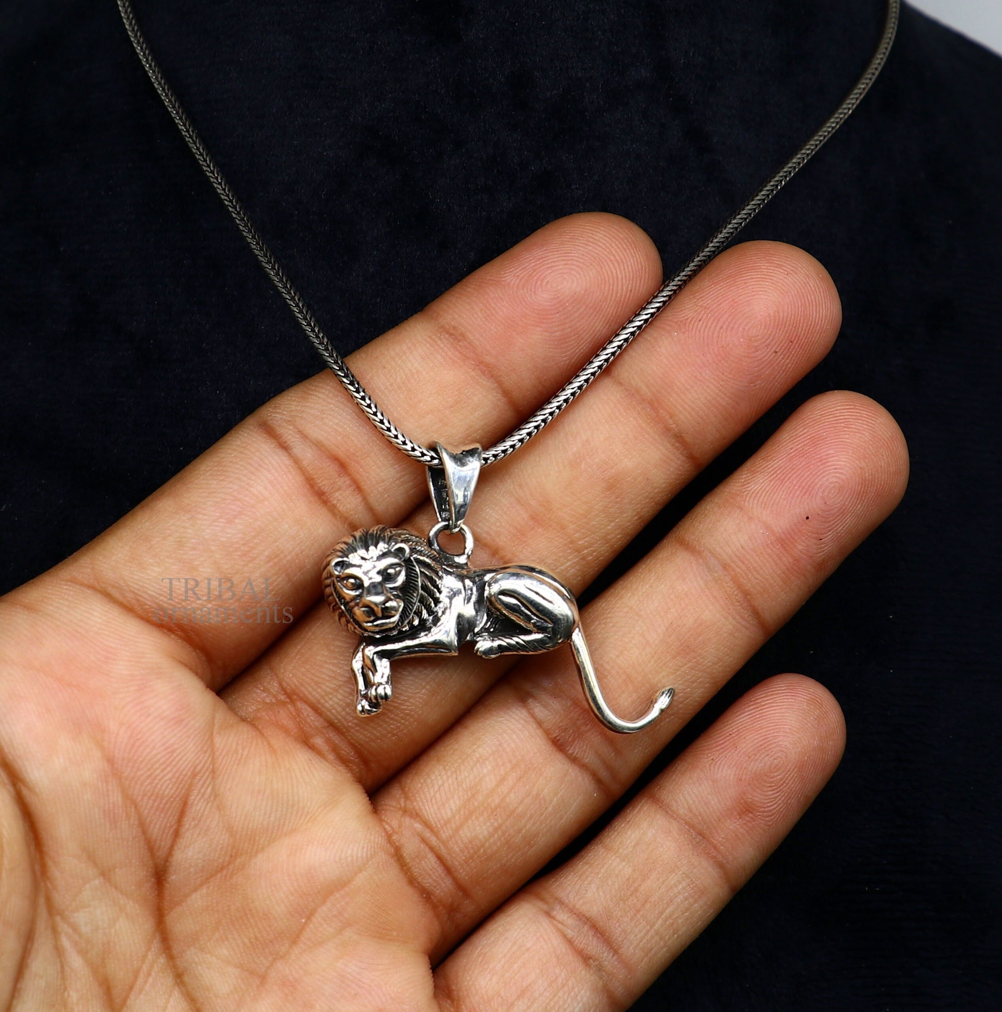 Amazing unique Elegant 925 sterling silver handmade lion design pendant solid pendant, best unisex gifting jewelry from india ssp1461 - TRIBAL ORNAMENTS