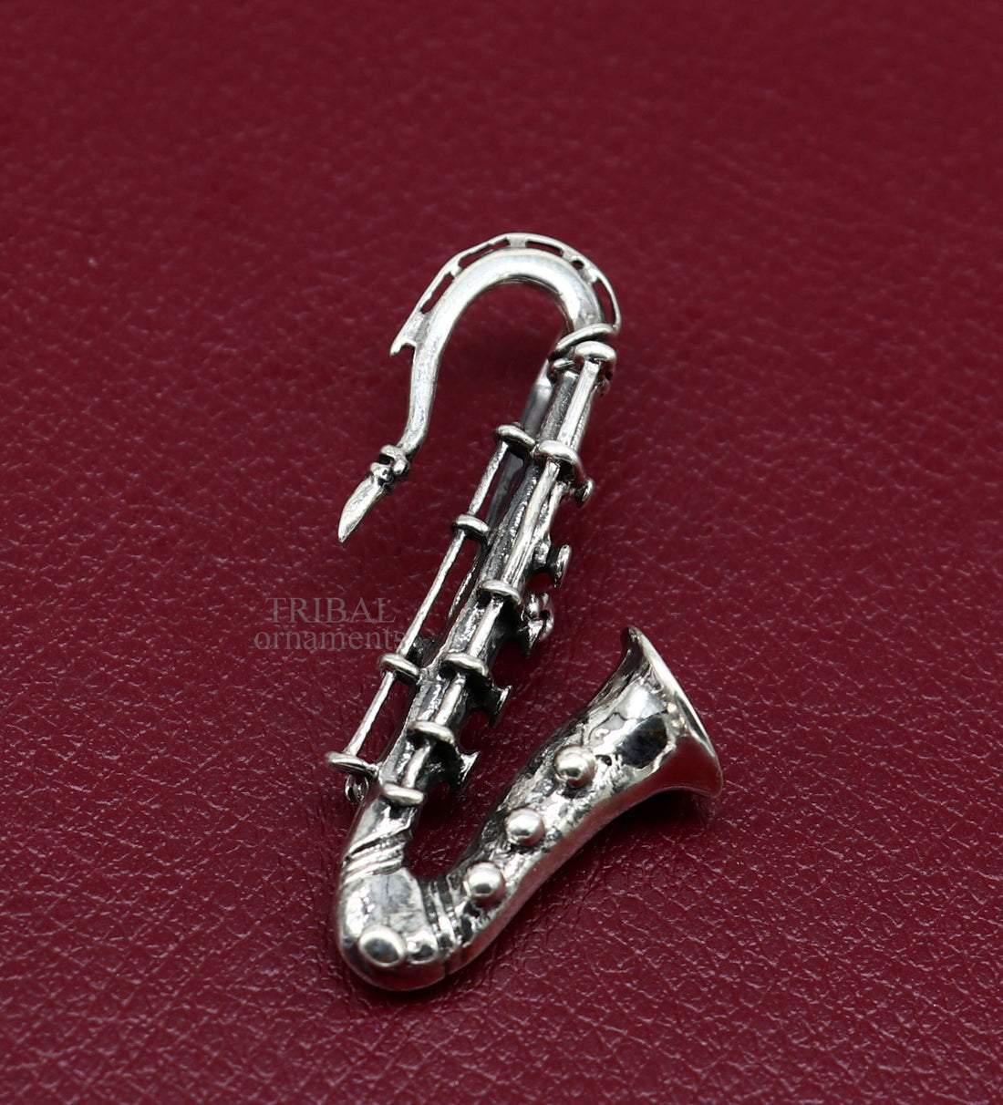 925 sterling silver small trumpet or cornet pendant, amazing musical instrument pendant for best wishes gift from india ssp1414 - TRIBAL ORNAMENTS