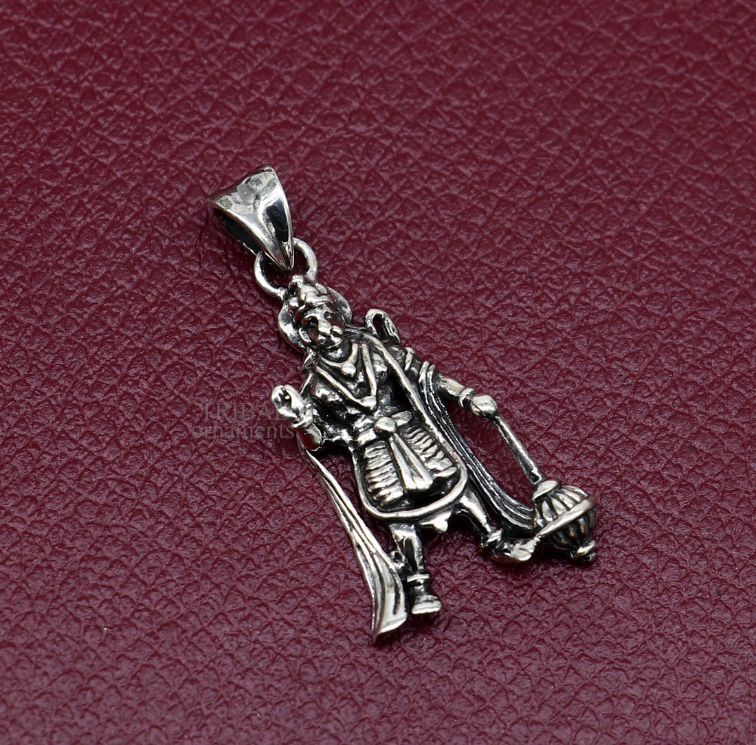 925 sterling silver handmade idol Hanuman ji pendant, amazing stylish unisex divine lucky pendant jewelry tribal jewelry ssp1473 - TRIBAL ORNAMENTS