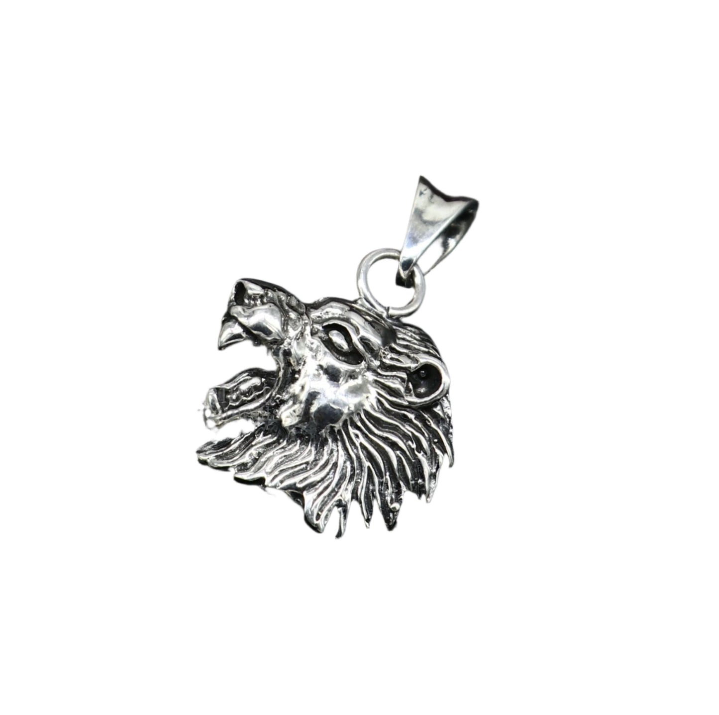 Elegant divine 925 sterling silver handmade lion face design pendant solid pendant, best unisex gifting jewelry from india ssp1573 - TRIBAL ORNAMENTS