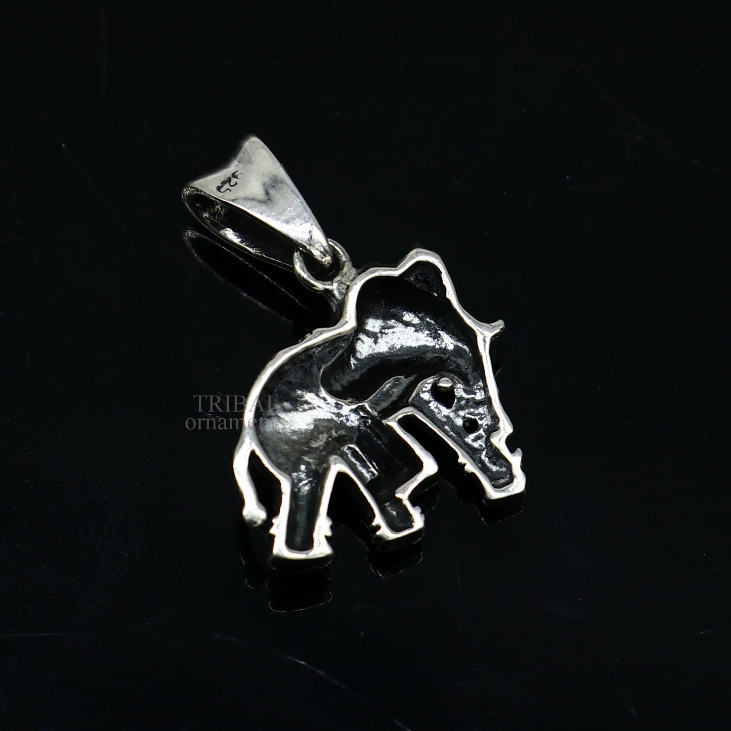 925 sterling silver amazing design small elephant pendant amazing exclusive divine pendant necklace gifting jewelry india ssp1581 - TRIBAL ORNAMENTS