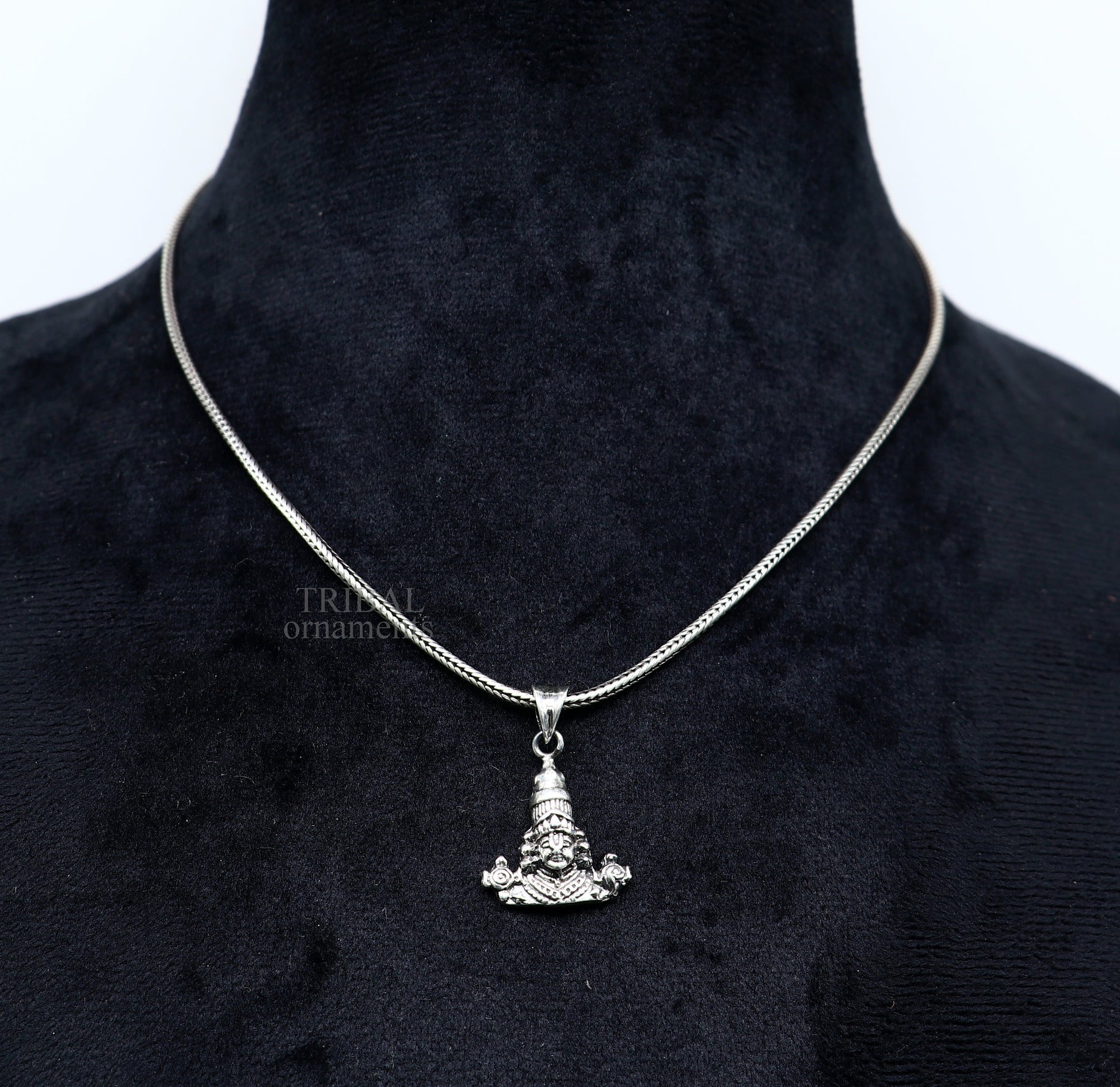 925 sterling silver vintage stylish Hindu idol tirupati balaji and Laxmi Pendant, amazing design Krishna pendant gifting jewelry ssp1597 - TRIBAL ORNAMENTS