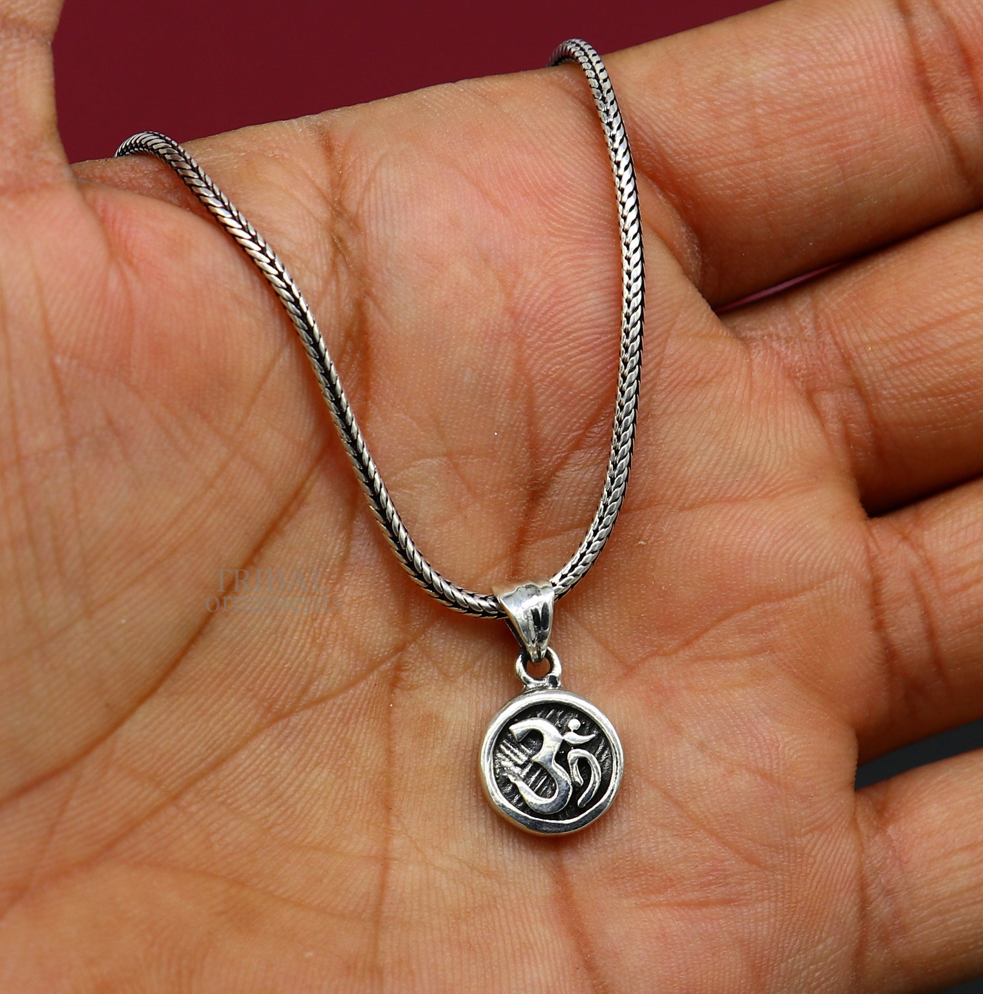 925 sterling silver handmade Divine  'Aum' OM pendant, amazing stylish good luck pendant exclusive jewelry tribal jewelry ssp1694 - TRIBAL ORNAMENTS