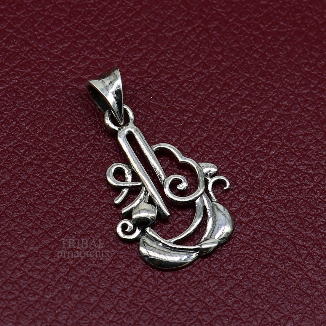 925 sterling silver handmade stylish design small shri/shree pendant best gifting jewelry religious pendant custom jewelry ssp1714 - TRIBAL ORNAMENTS