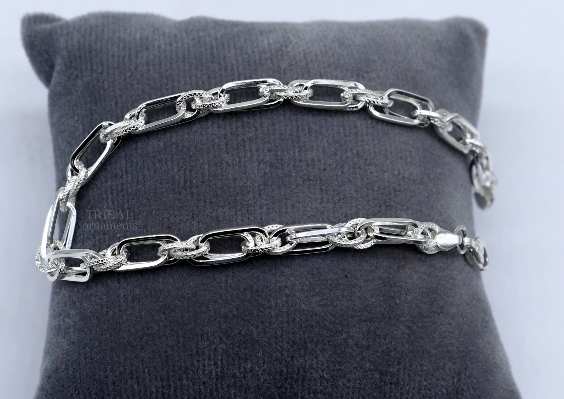 8.7" 925 sterling silver handmade link chain Bracelet, Dainty Silver Bracelet, Chain Bracelet, Minimal Jewelry, Gift For Women nsbr530 - TRIBAL ORNAMENTS
