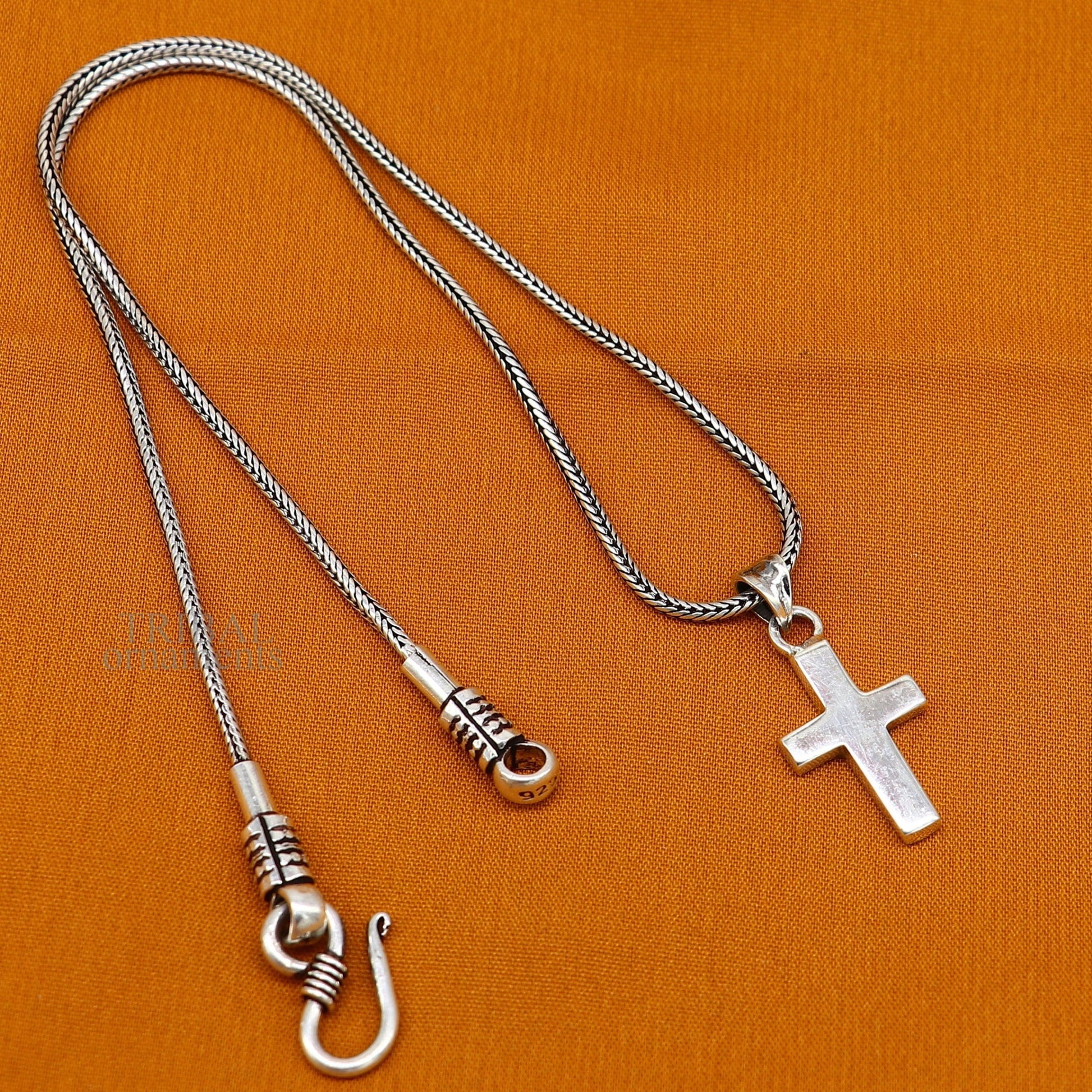 Elegant 925 sterling silver holy cross pendant, excellent unique design stylish unisex exclusive gift pendant jewelry from india ssp1710 - TRIBAL ORNAMENTS