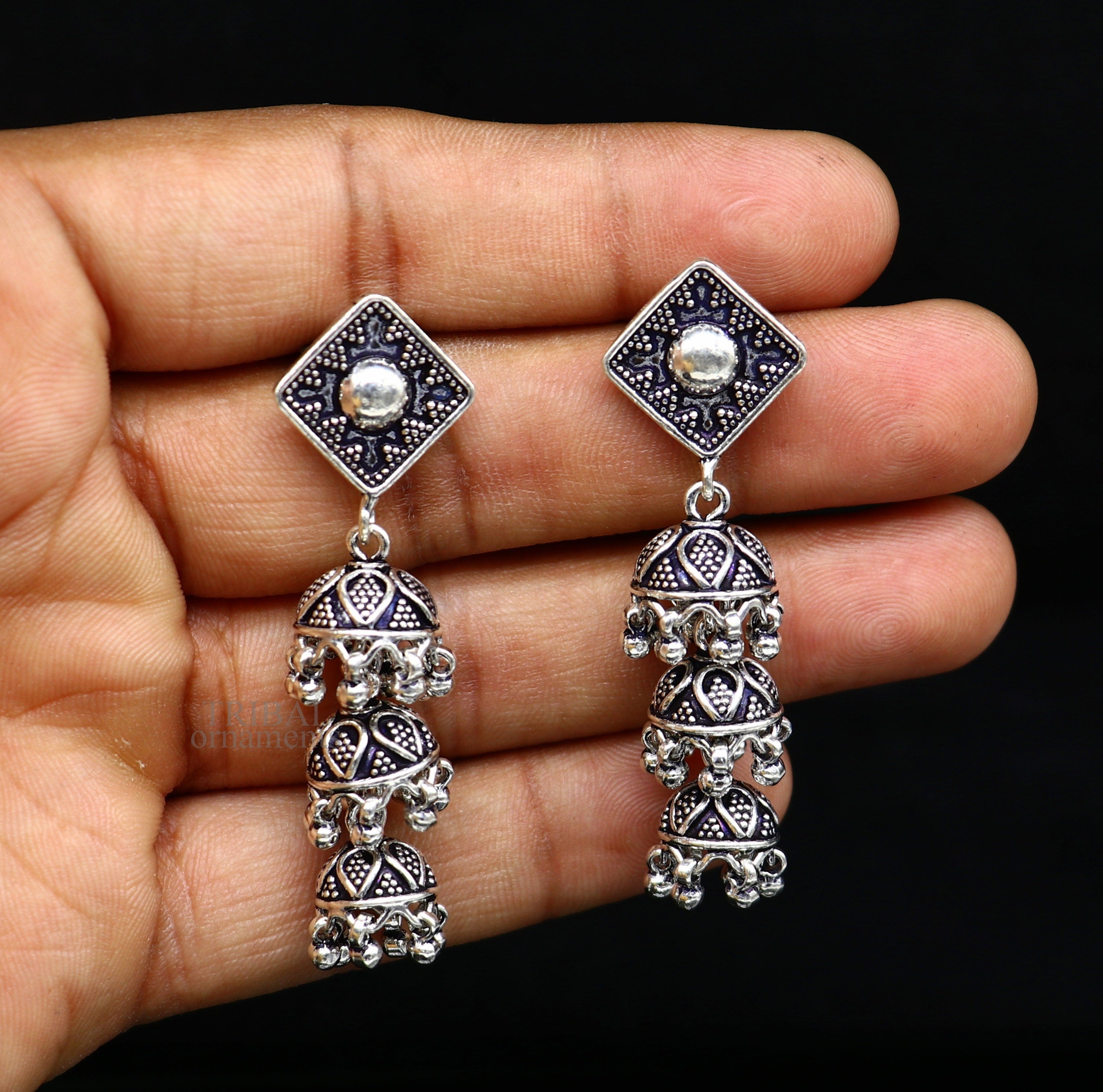 Long earrings best sale silver color