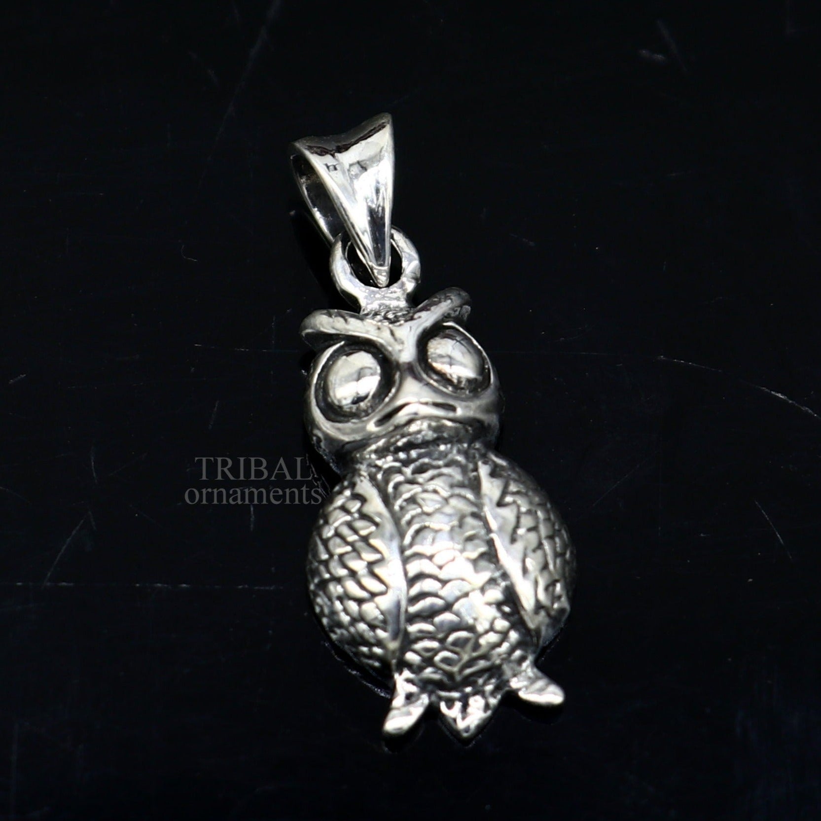 925 sterling silver handmade amazing small owl design pendant, amazing stylish unisex good luck pendant tribal jewelry ssp1589 - TRIBAL ORNAMENTS