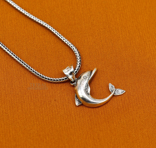 925 sterling silver handmade stylish design small dolphin fish pendant best gifting jewelry religious pendant custom jewelry ssp1721 - TRIBAL ORNAMENTS