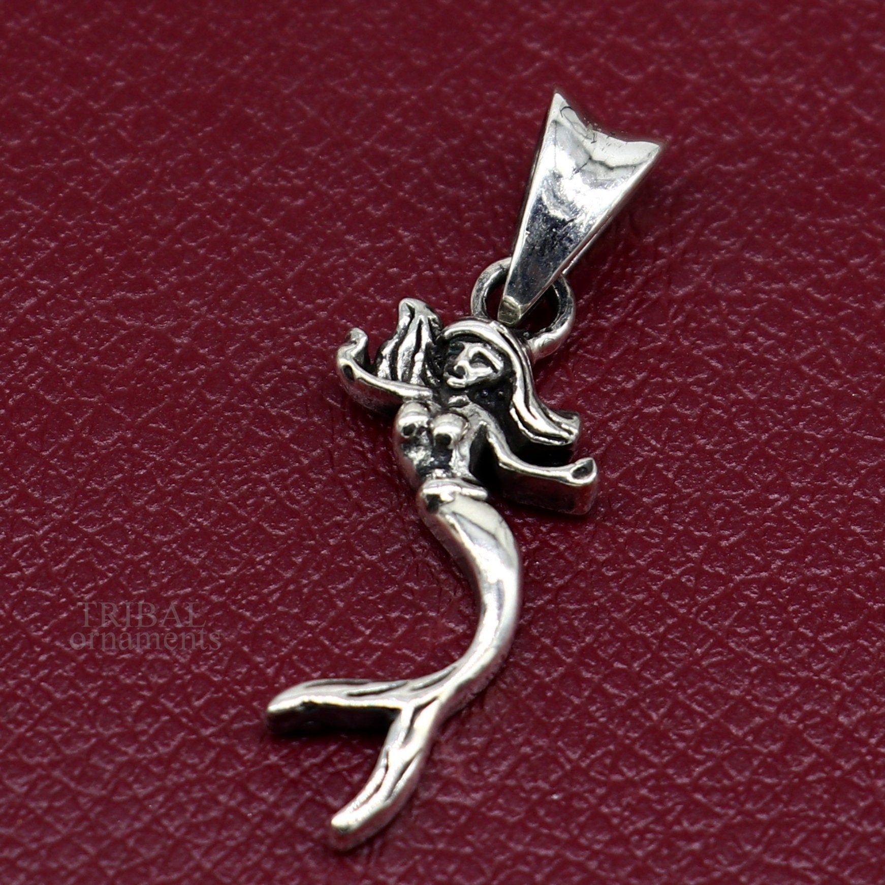 925 sterling silver handmade jalpari mermaid design pendant best gifting silver pendant for unisex ssp1601 - TRIBAL ORNAMENTS