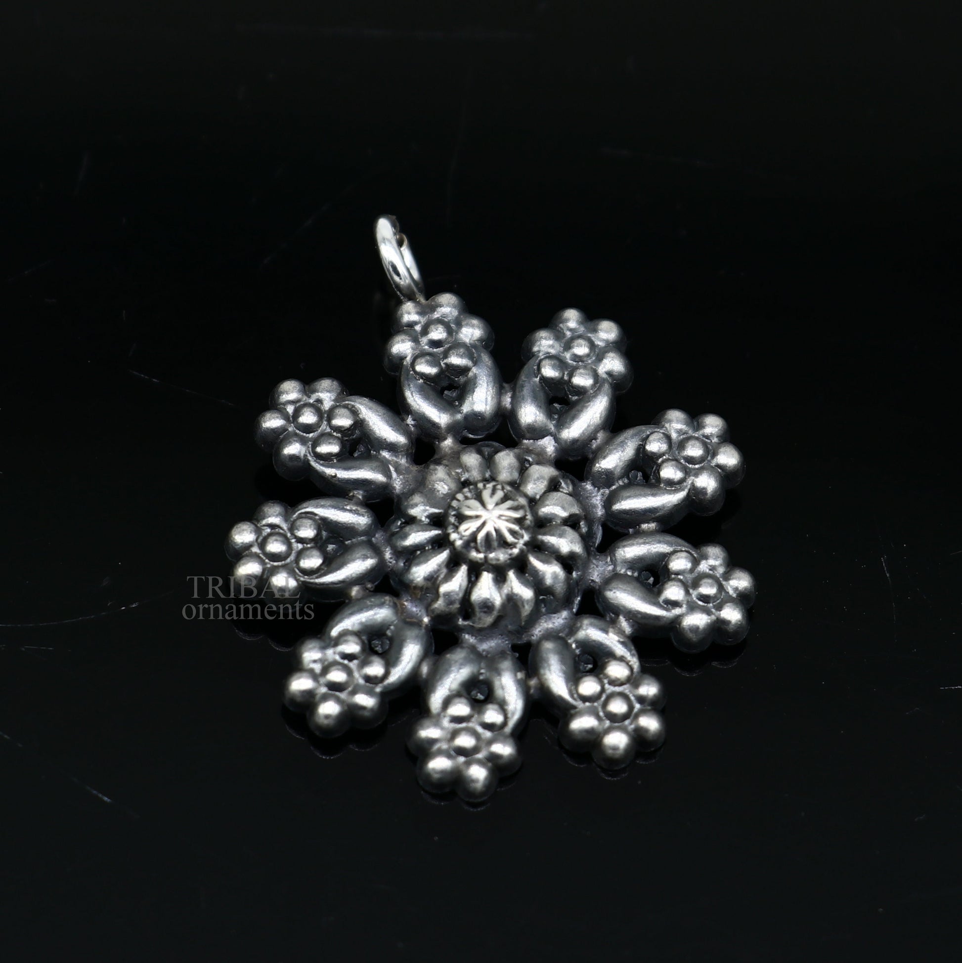 925 sterling silver handmade flower design customized floral design pendant  excellent personalized jewelry ssp1392 - TRIBAL ORNAMENTS