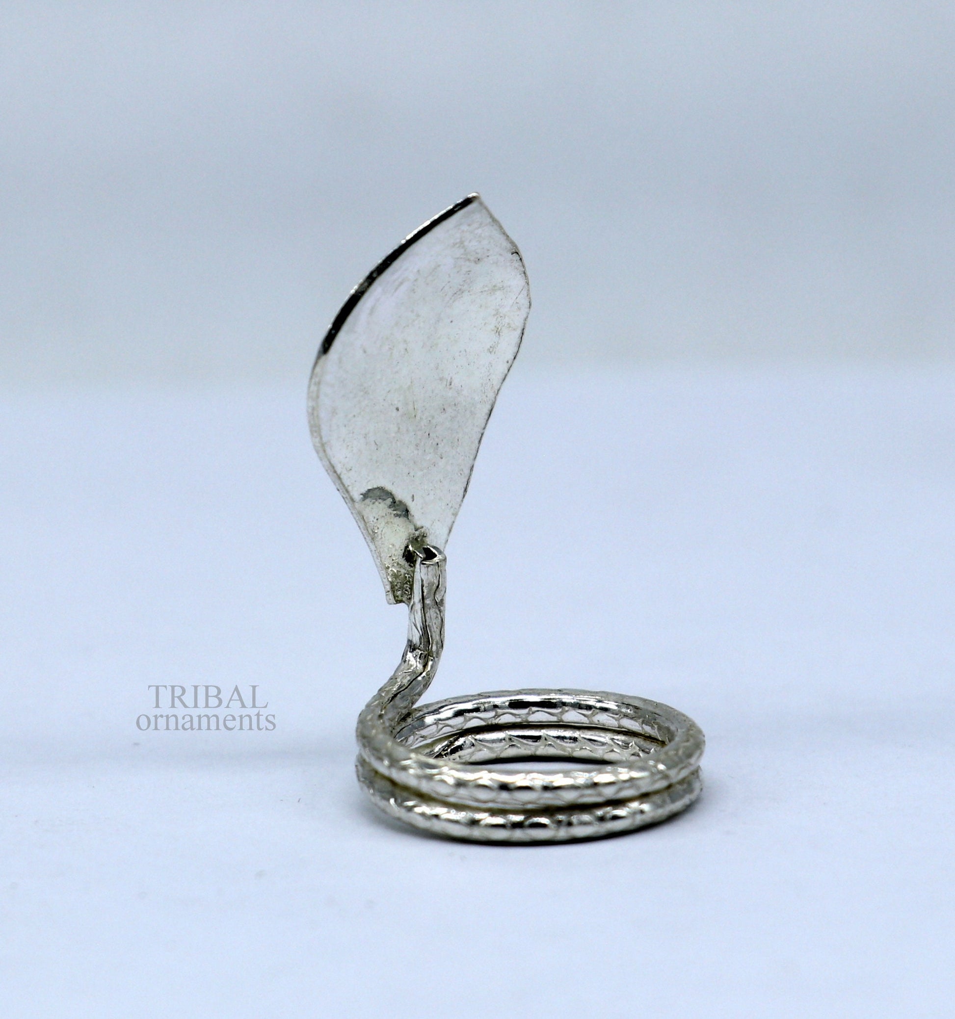 Solid sterling silver handmade fabulous vintage antique mini snake or shiva snake for puja or worshipping, solid Diwali puja article su702 - TRIBAL ORNAMENTS