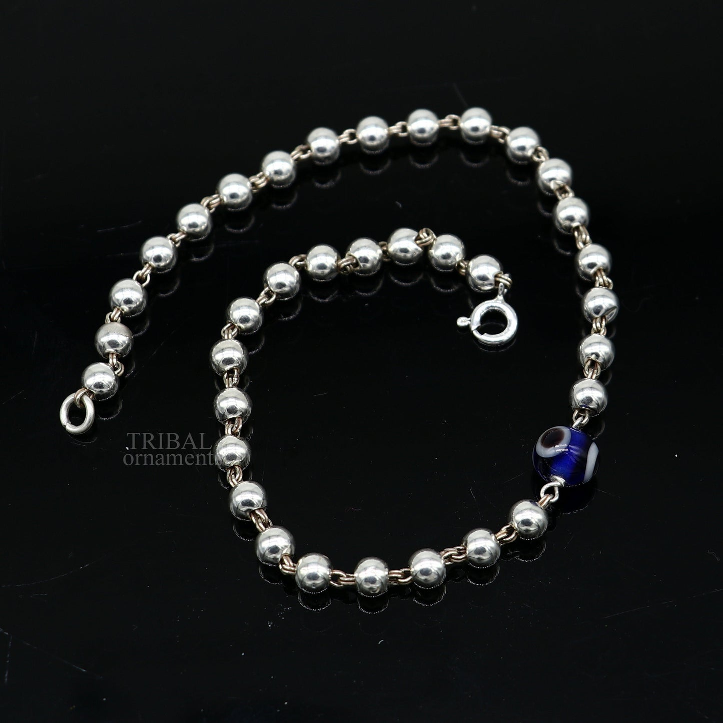 925 sterling silver handmade beaded evil eye bracelet, amazing stylish unisex bracelet 9 inches long jewelry nsbr475 - TRIBAL ORNAMENTS
