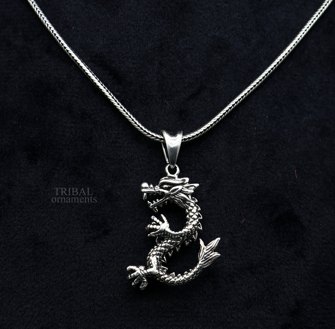 925 sterling silver exclusive stylish vintage dragon design pendant, amazing fancy stylish pendant for boy's and girl's  ssp1619 - TRIBAL ORNAMENTS