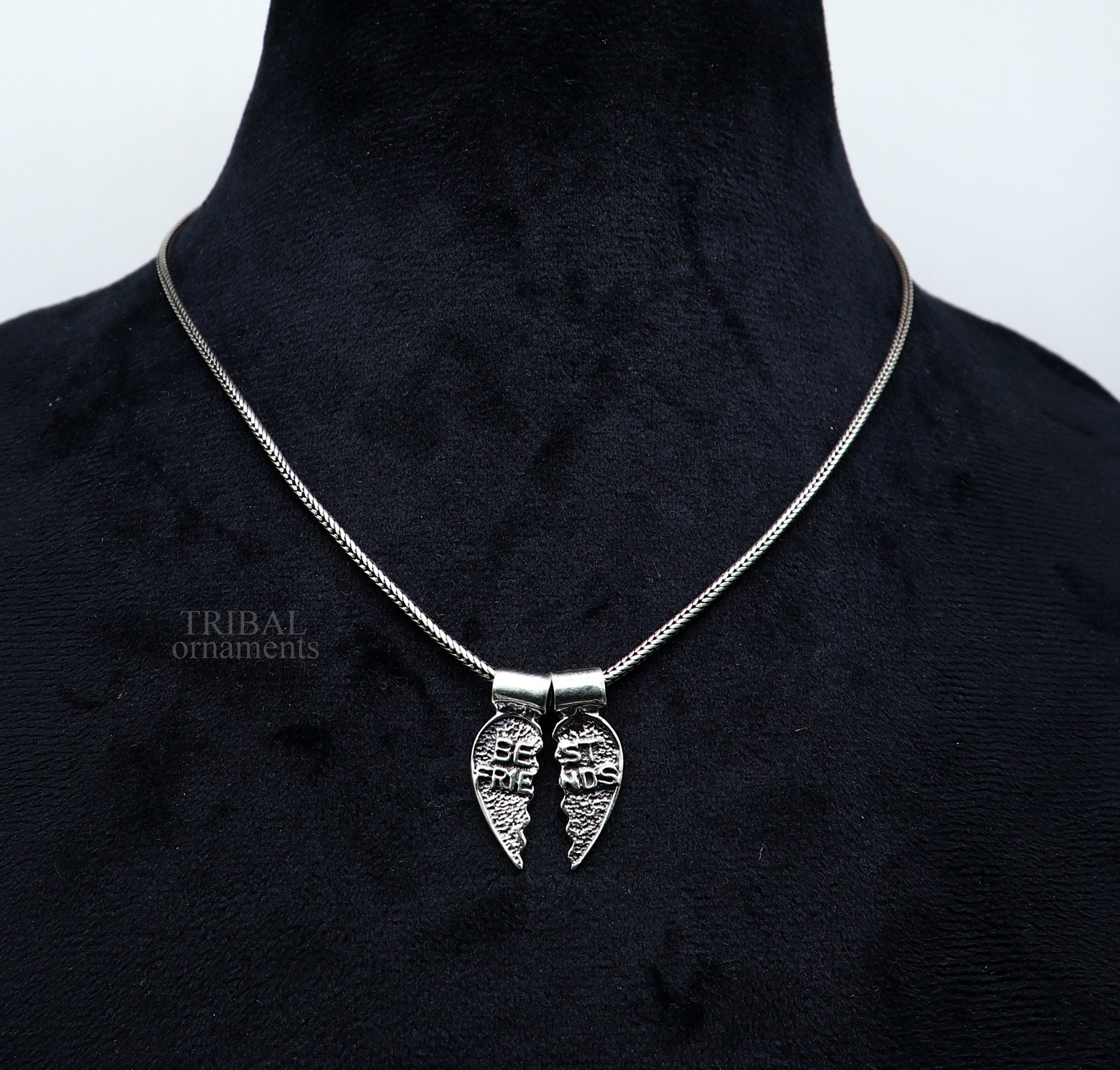 Broken Heart Necklace in Sterling Silver, Personalized Heart Shape Necklace  - Etsy