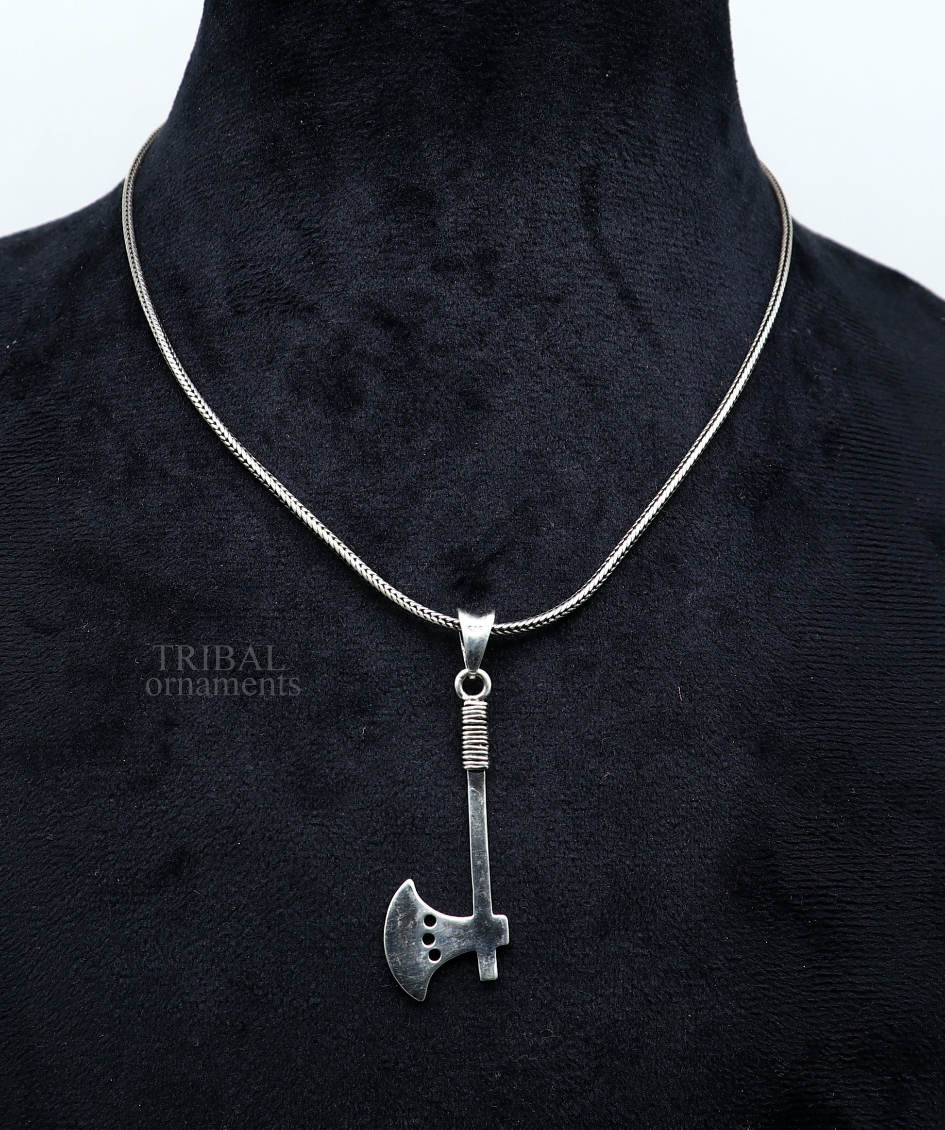 Pure 925 sterling silver handmade axe / kulhadi shape pendant, amazing designer fabulous pendant unisex  jewelry ssp1442 - TRIBAL ORNAMENTS