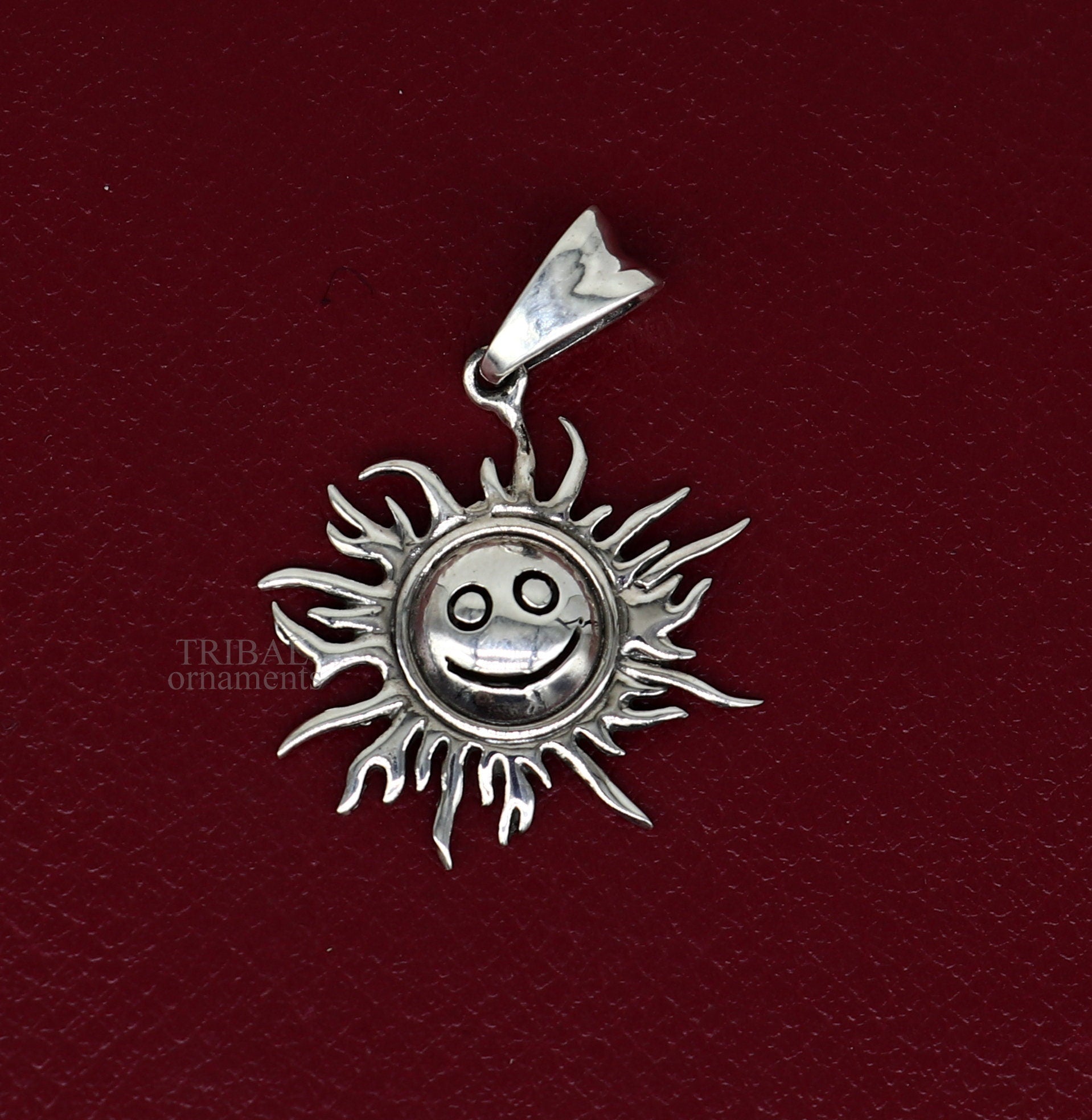 Handmade Sun pendant 925 sterling silver vintage design amazing sun face pendant, excellent ethnic divine jewelry ssp1623 - TRIBAL ORNAMENTS