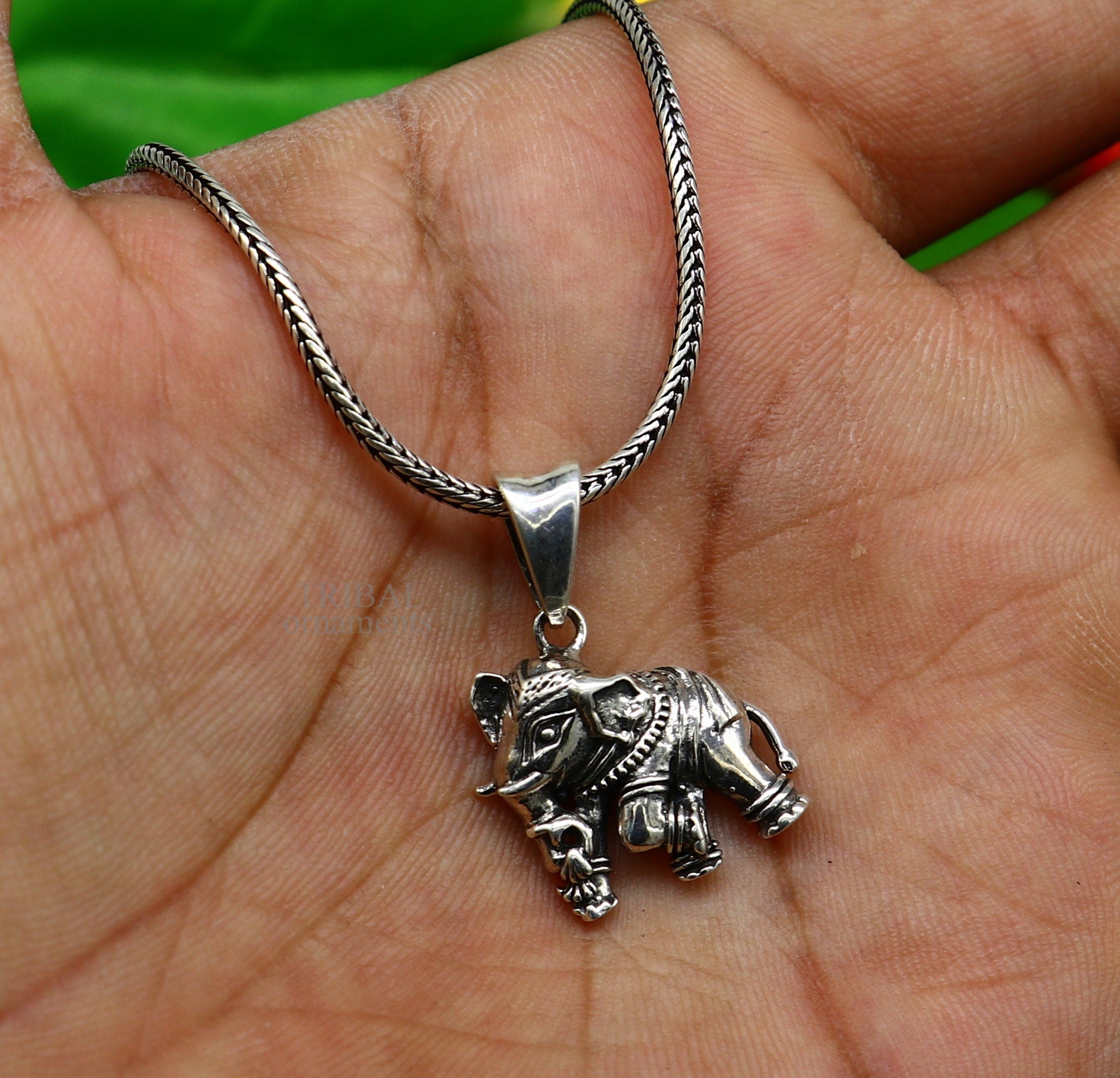 Sterling Silver Elephant & Litter Elephant Pendant Necklace Cute Anima