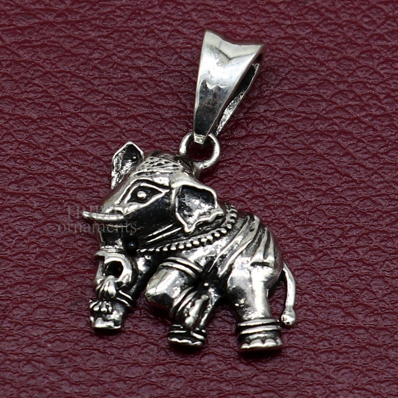 925 sterling silver amazing design small elephant pendant amazing exclusive divine pendant necklace gifting jewelry india ssp1581 - TRIBAL ORNAMENTS