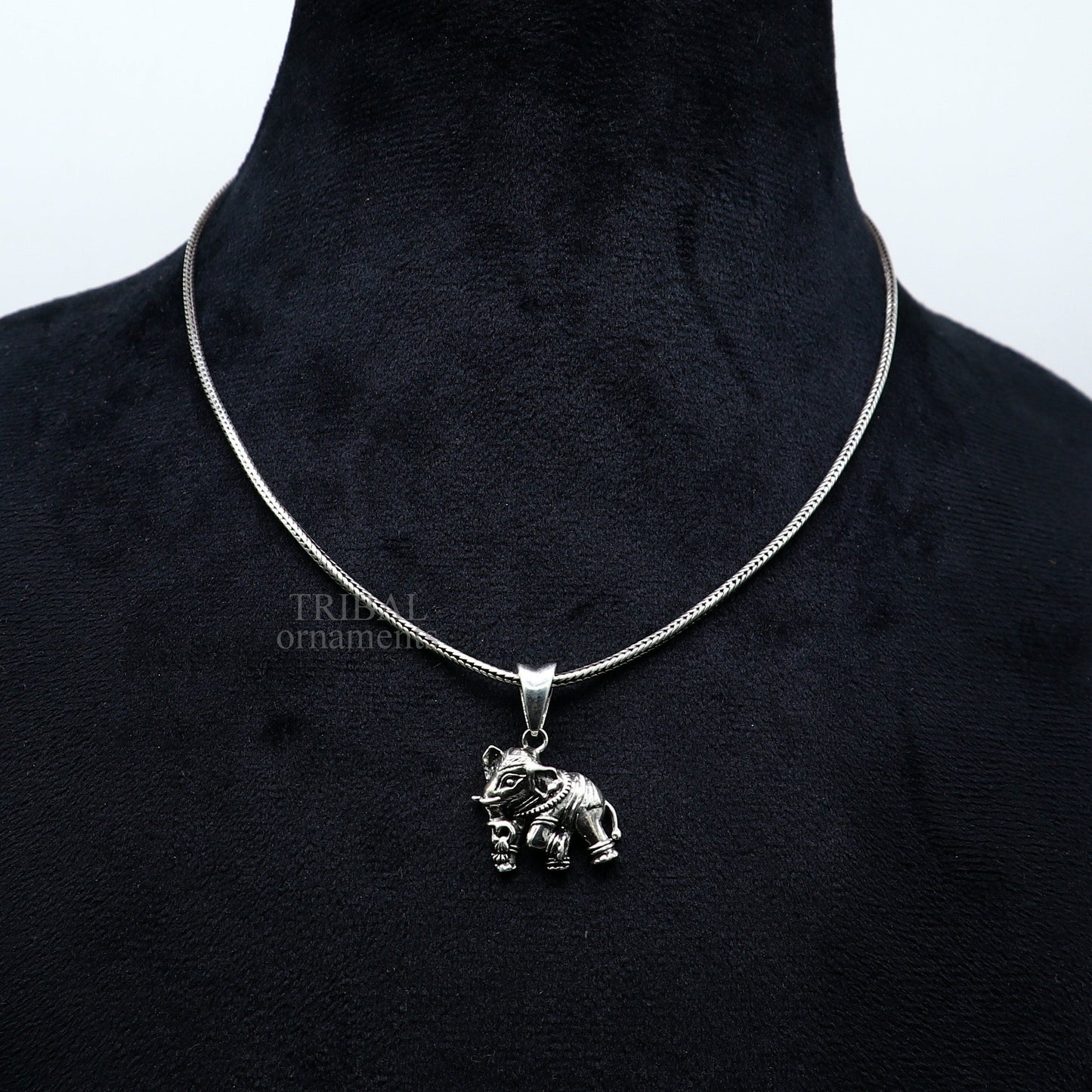 925 sterling silver amazing design small elephant pendant amazing exclusive divine pendant necklace gifting jewelry india ssp1581 - TRIBAL ORNAMENTS