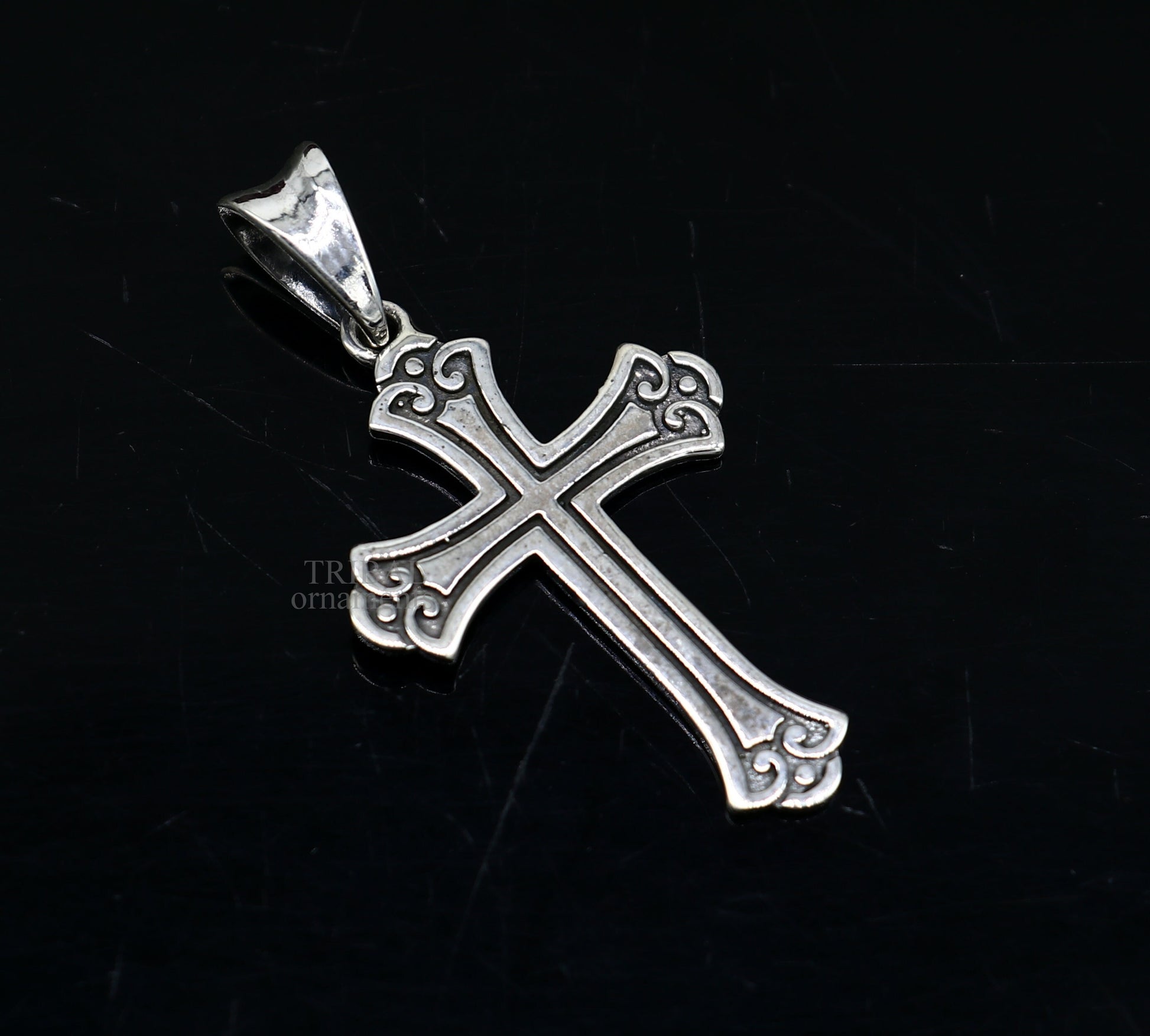 925 sterling silver holy cross pendant, excellent unique design stylish unisex exclusive gift pendant jewelry from india ssp1605 - TRIBAL ORNAMENTS